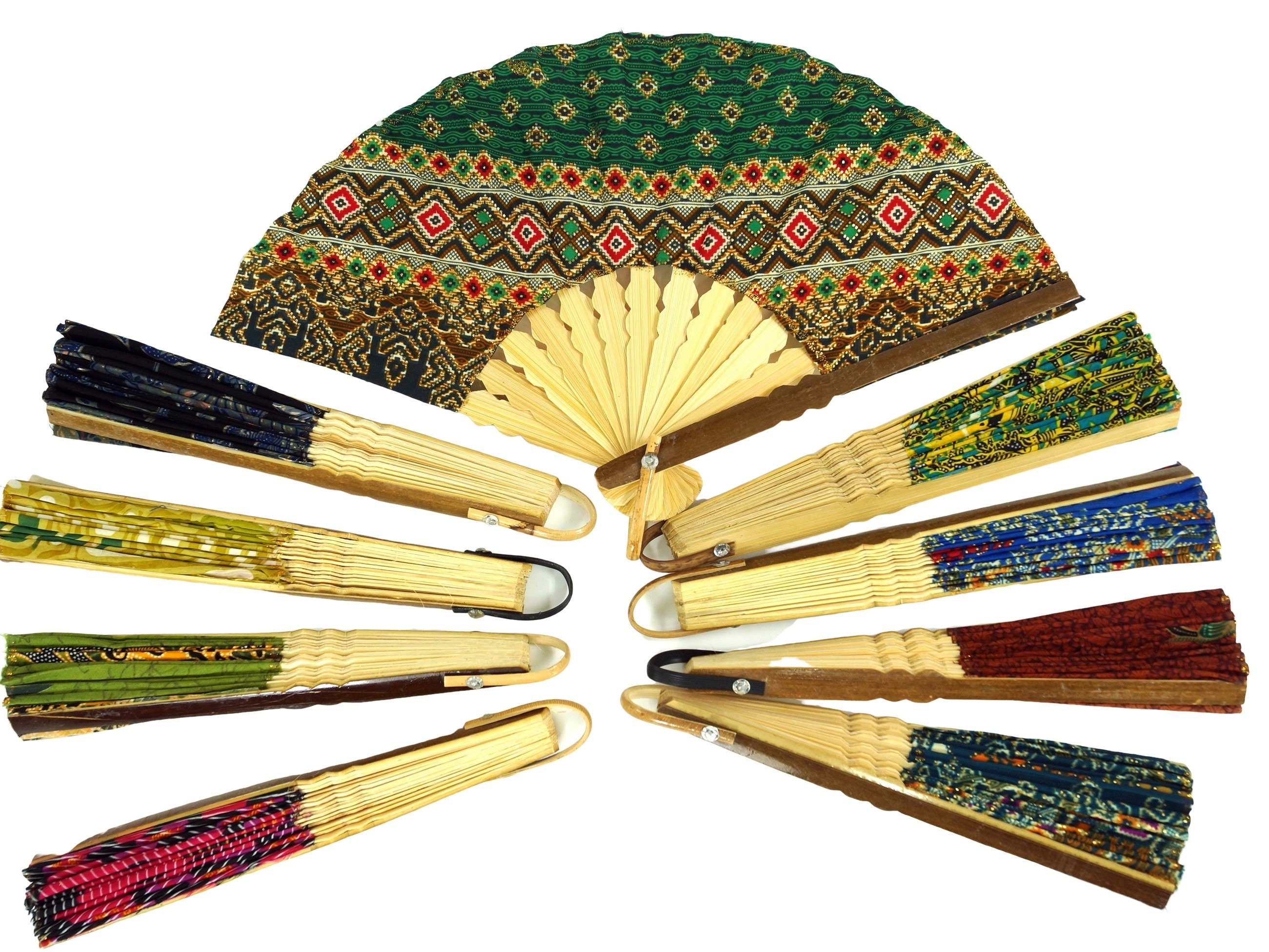 Guru-Shop Handfächer Bespannter Bambusfächer, Handfächer 22 cm