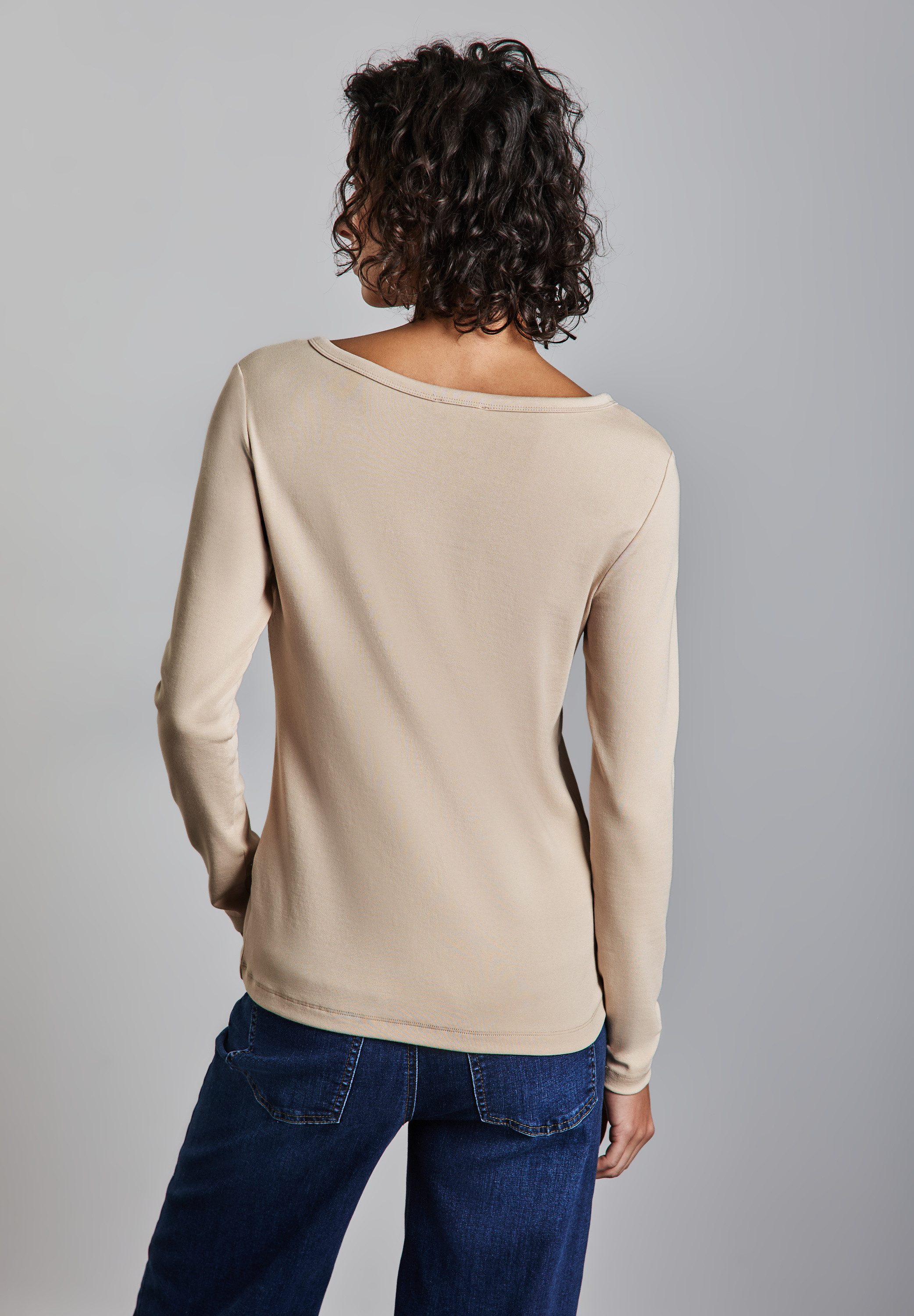 STREET ONE Langarmshirt mit V-Ausschnitt günstig online kaufen