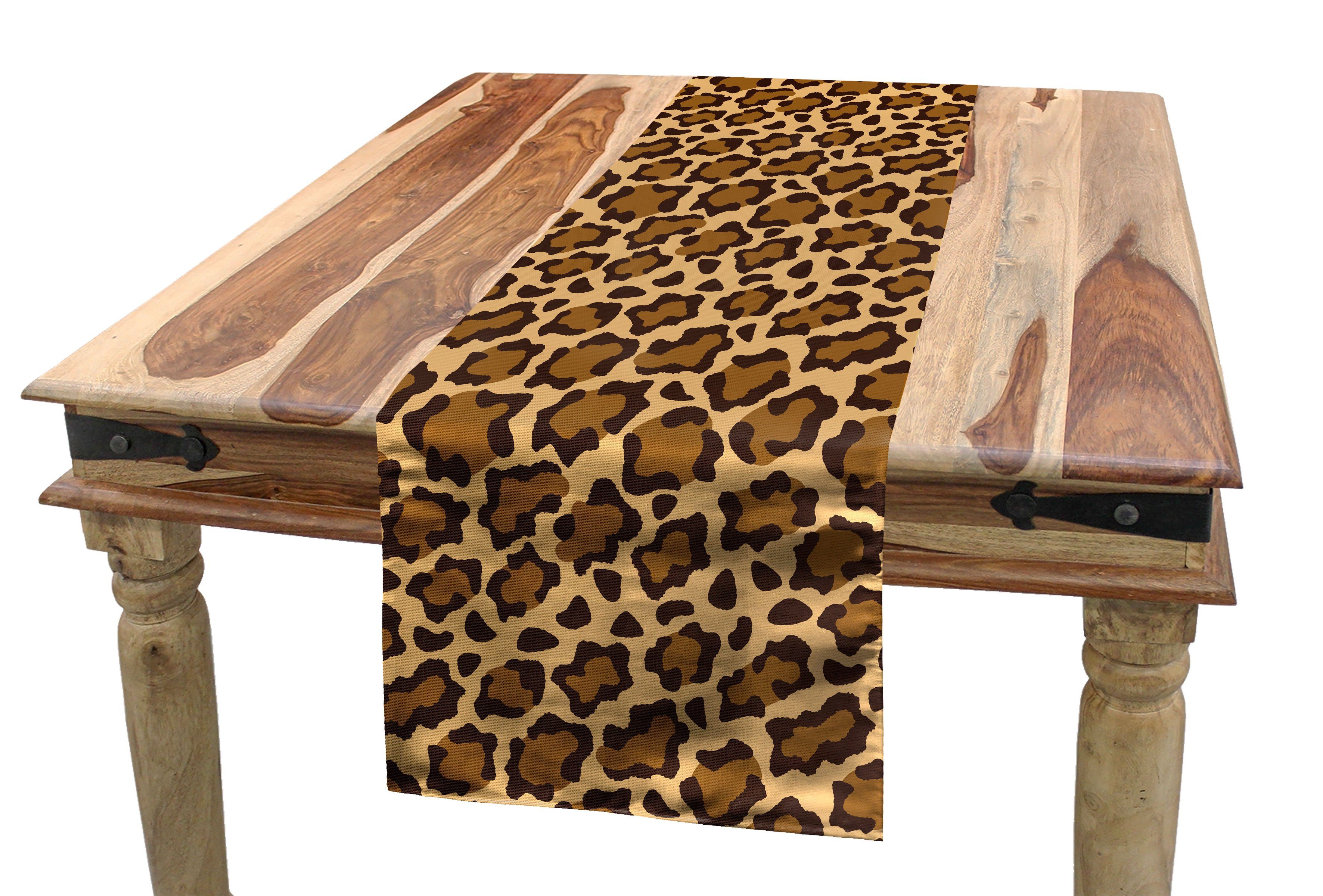 Abakuhaus Tischläufer Esszimmer Küche Rechteckiger Dekorativer Tischläufer, Leopard-Druck Panthera Specie Haut