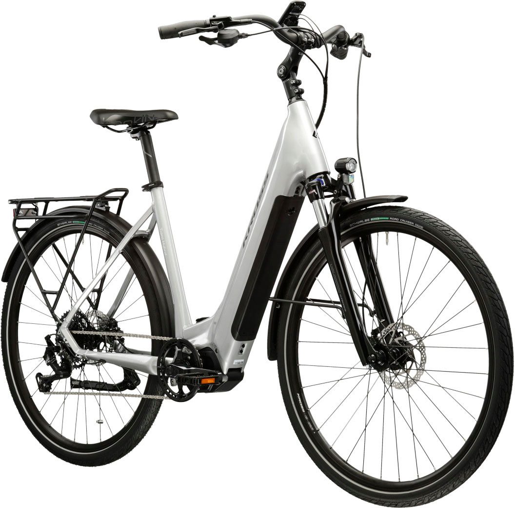 Kross E-Bike Trekkingrad, 9 Gang microSHIFT ADVENT M619 Schaltwerk, Kettenschaltung, Mittelmotor, 630 Wh, Pedelec, Elektrofahrrad für Damen und Herren