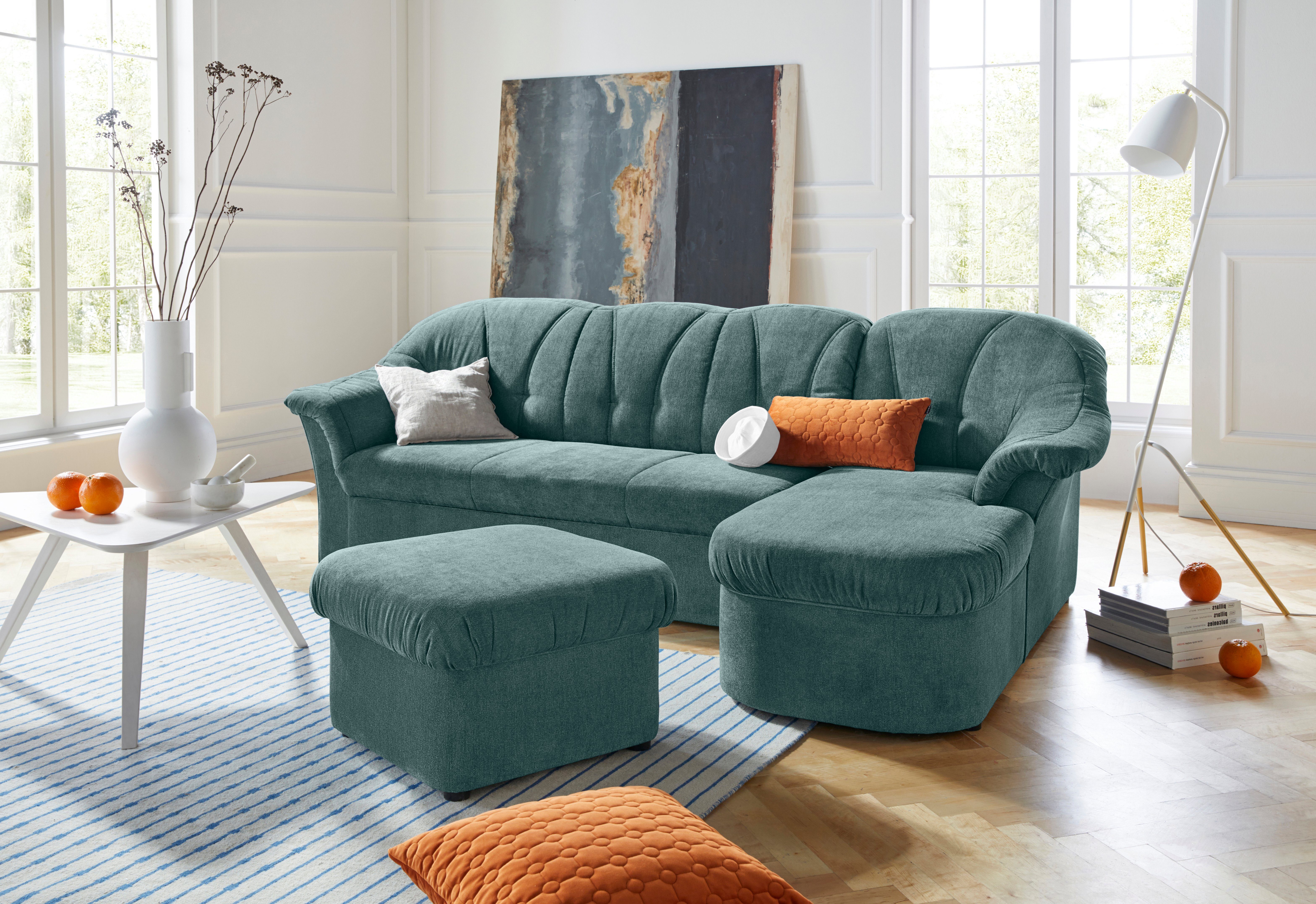 DOMO collection Ecksofa "Pegnitz, elegante Rückensteppung, kompakte Stellma günstig online kaufen