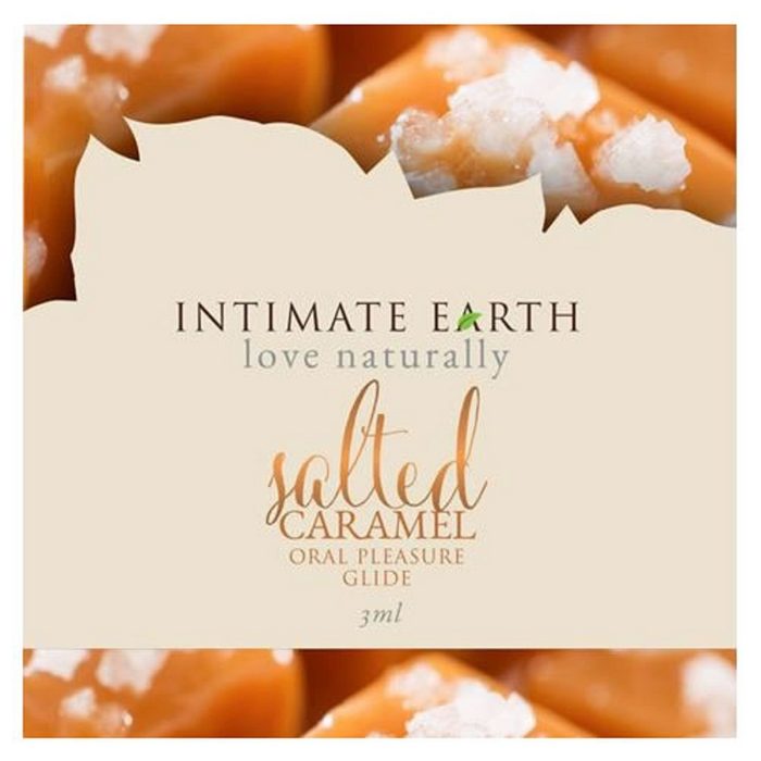 Intimate Earth Gleitgel Salted Caramel (mit Wärme-Effekt und Salzkaramell-Geschmack) Sachet mit 3ml veganes und biologisches Gleitgel - aromatisiert