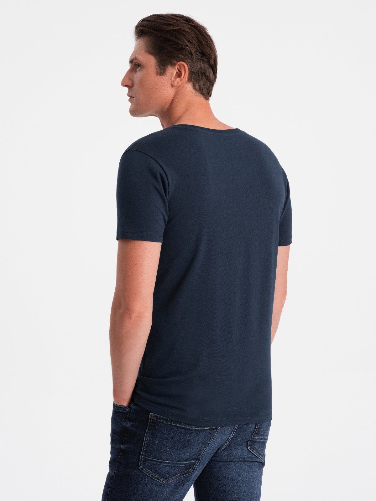 OMBRE T-Shirt Herren V-NECK-T-Shirt mit Elastan – Bild 5 von 5