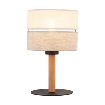 Signature Home Collection Nachttischlampe Tischlampe Holz natur Lampenschirm Stoff beige braun, ohne Leuchtmittel, Lampenfuß mit Lampenschirm