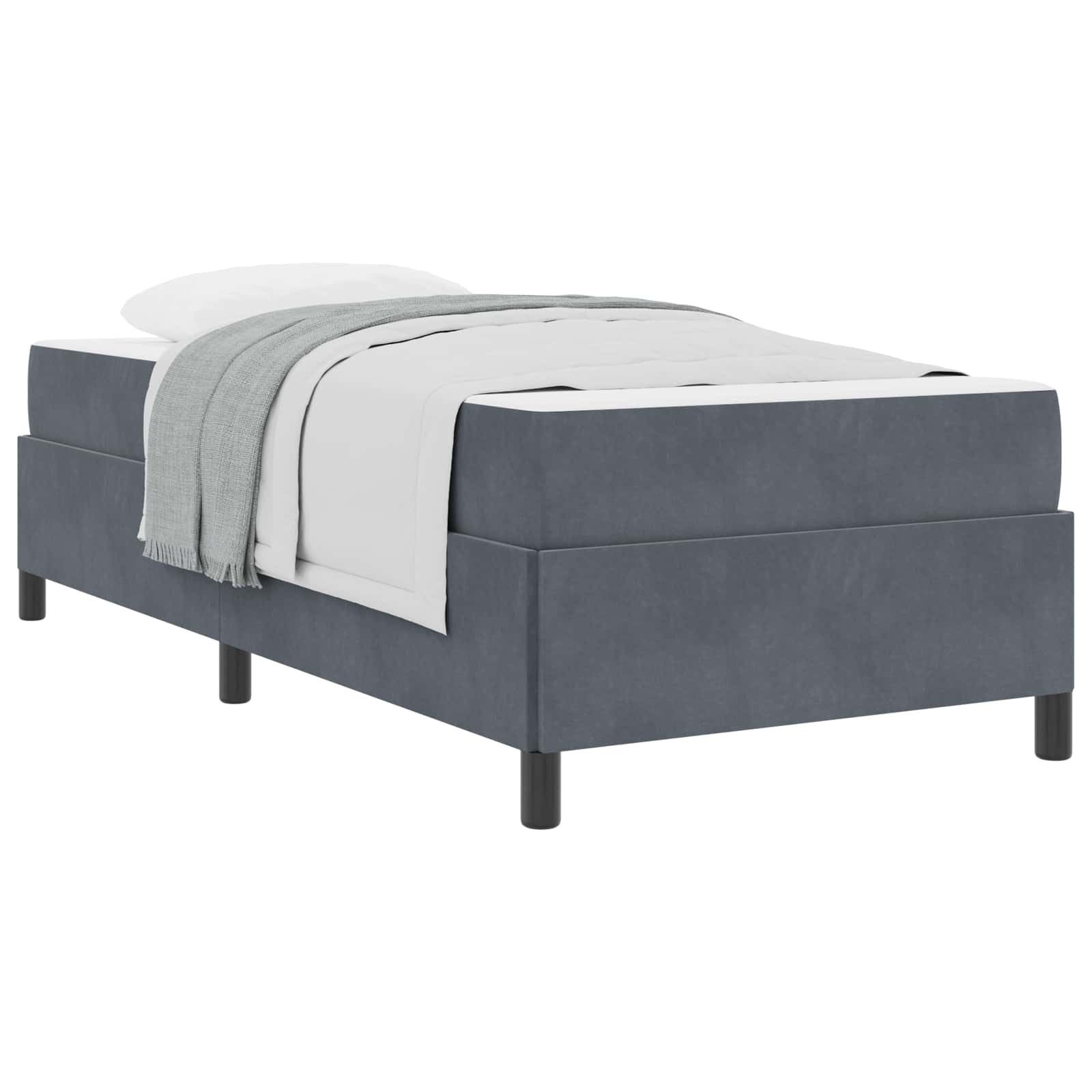 vidaXL Bett Bettrahmen Dunkelgrau 90 x 190 cm Stoff (1-tlg)