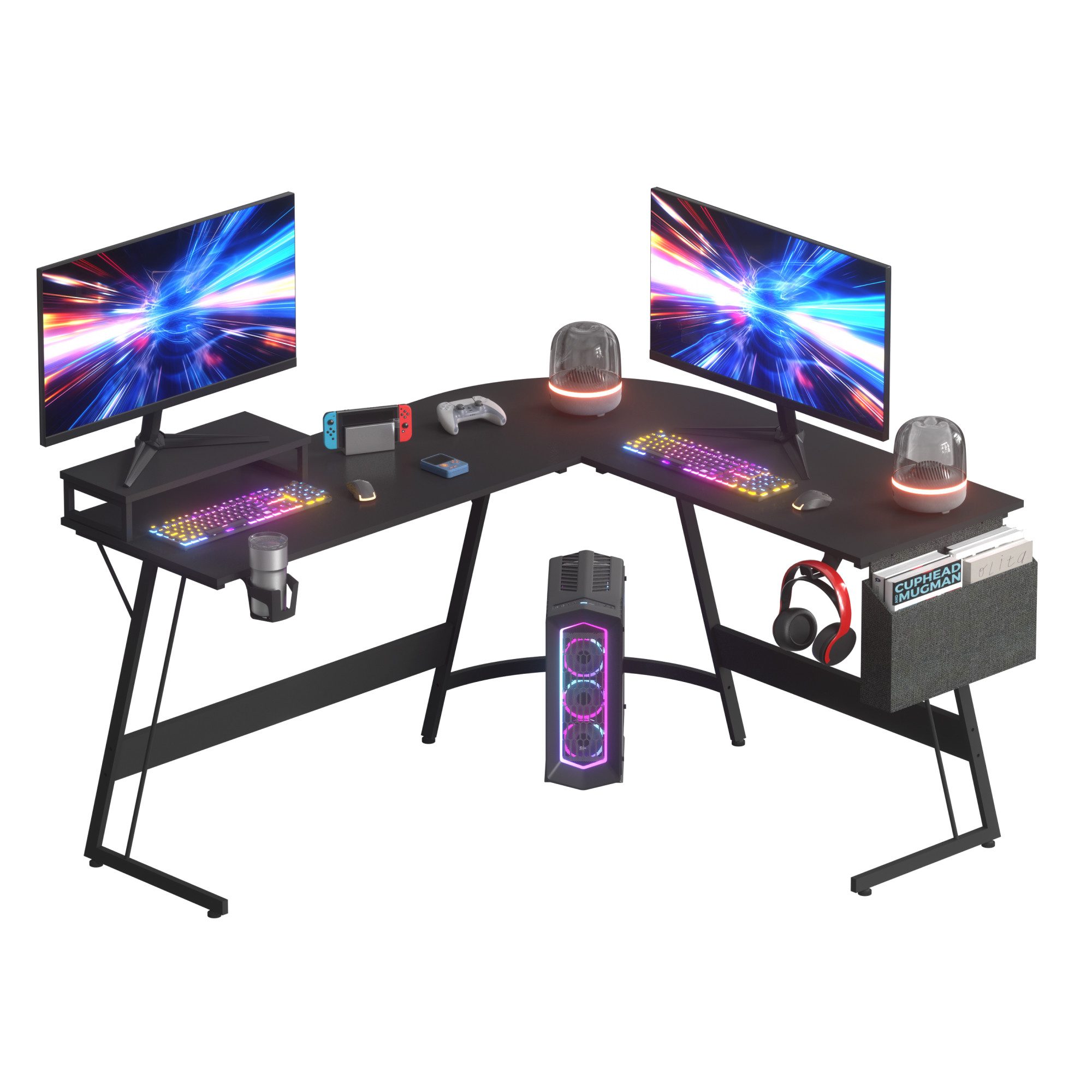 SANODESK Computertisch Gaming Tisch L-Form Schreibtisch günstig online kaufen