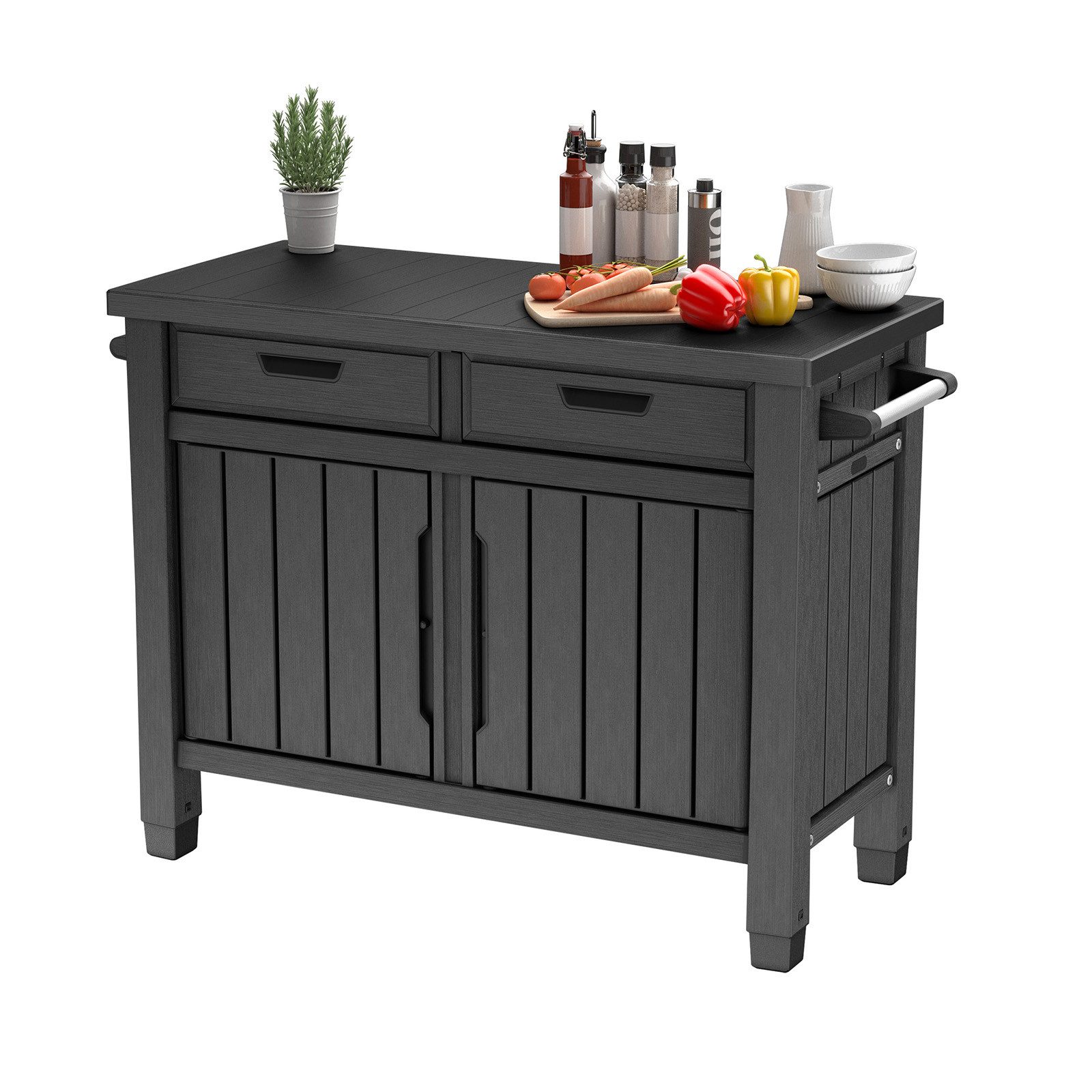 Keter Grillablagetisch "Unity XL Entertainment" 250 L Anthrazit Service-Tis günstig online kaufen