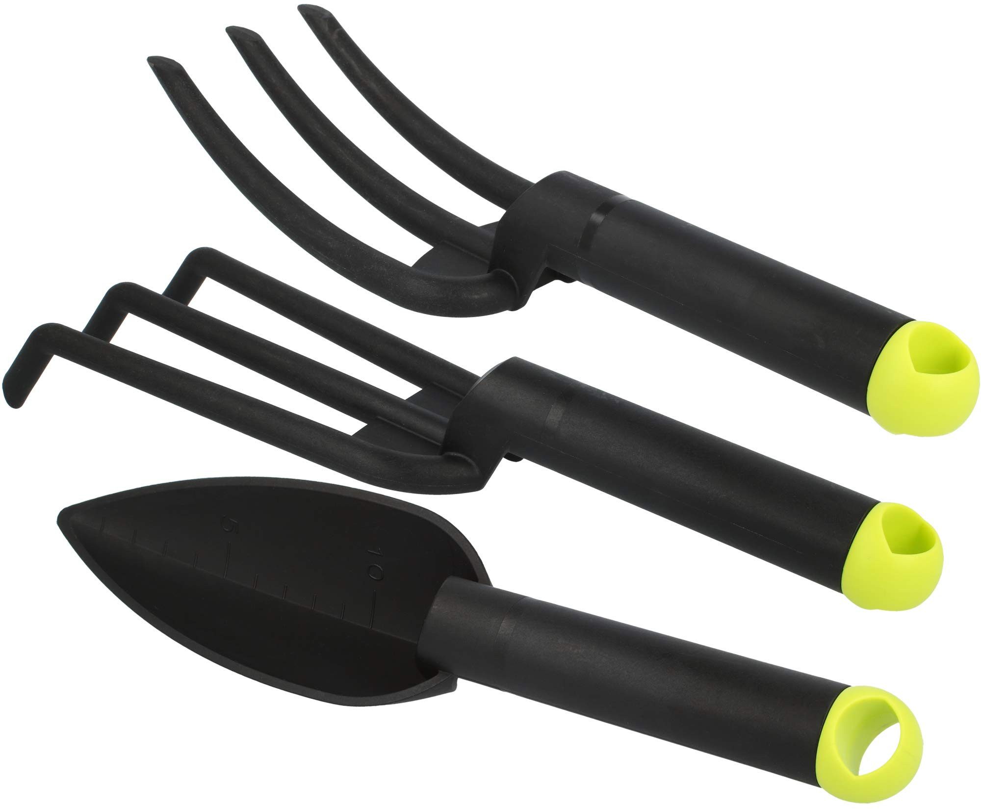 com-four Gartenpflege-Set Garten-Werkzeug-Set aus Pflanzenkelle, Blumenrechen und Unkrautstecher