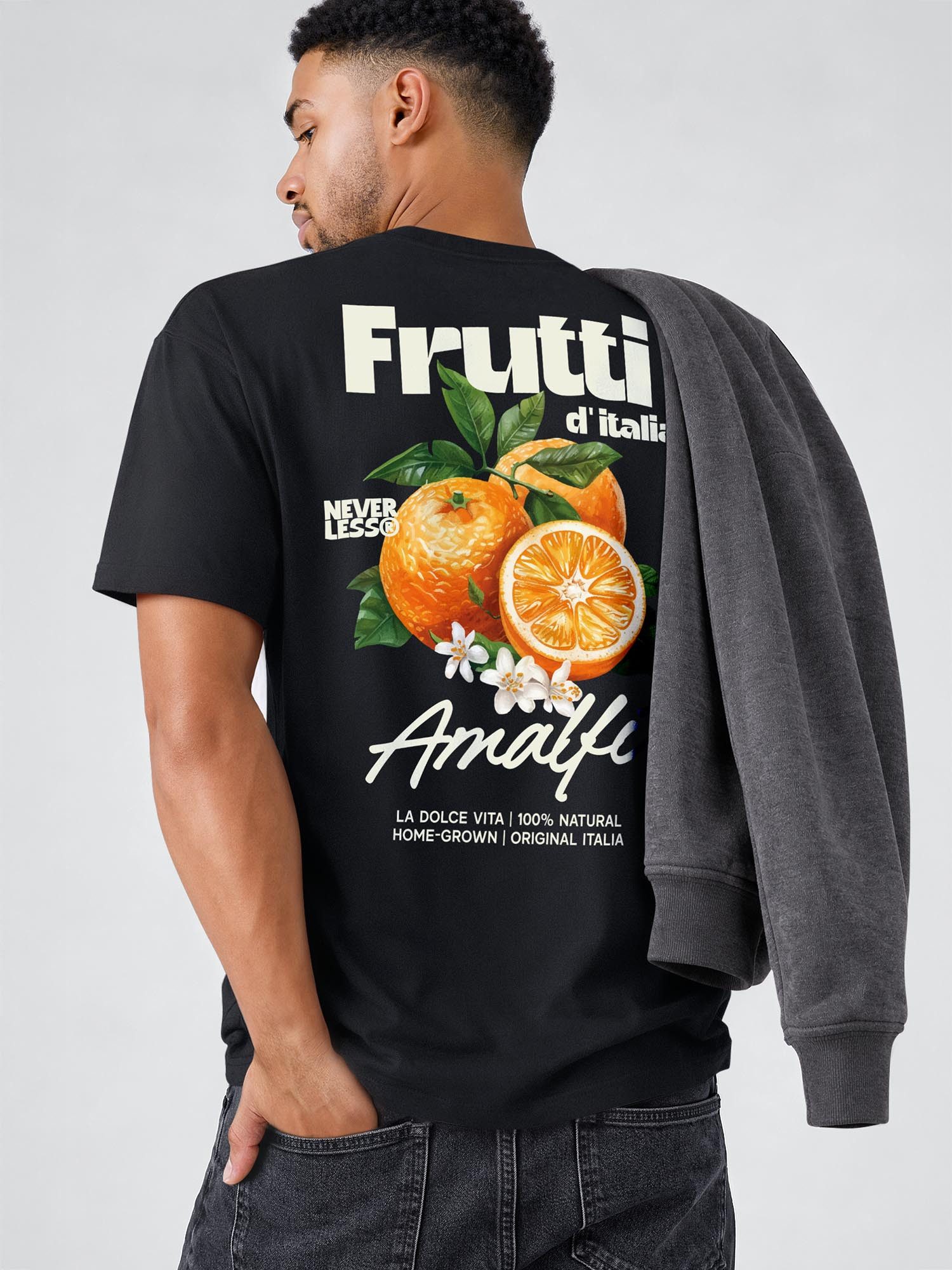 Neverless Oversize-Shirt Herren T-Shirt - Frutti d'italia - Relaxed Fit Sommer Fashion mit Print – Bild 5 von 5