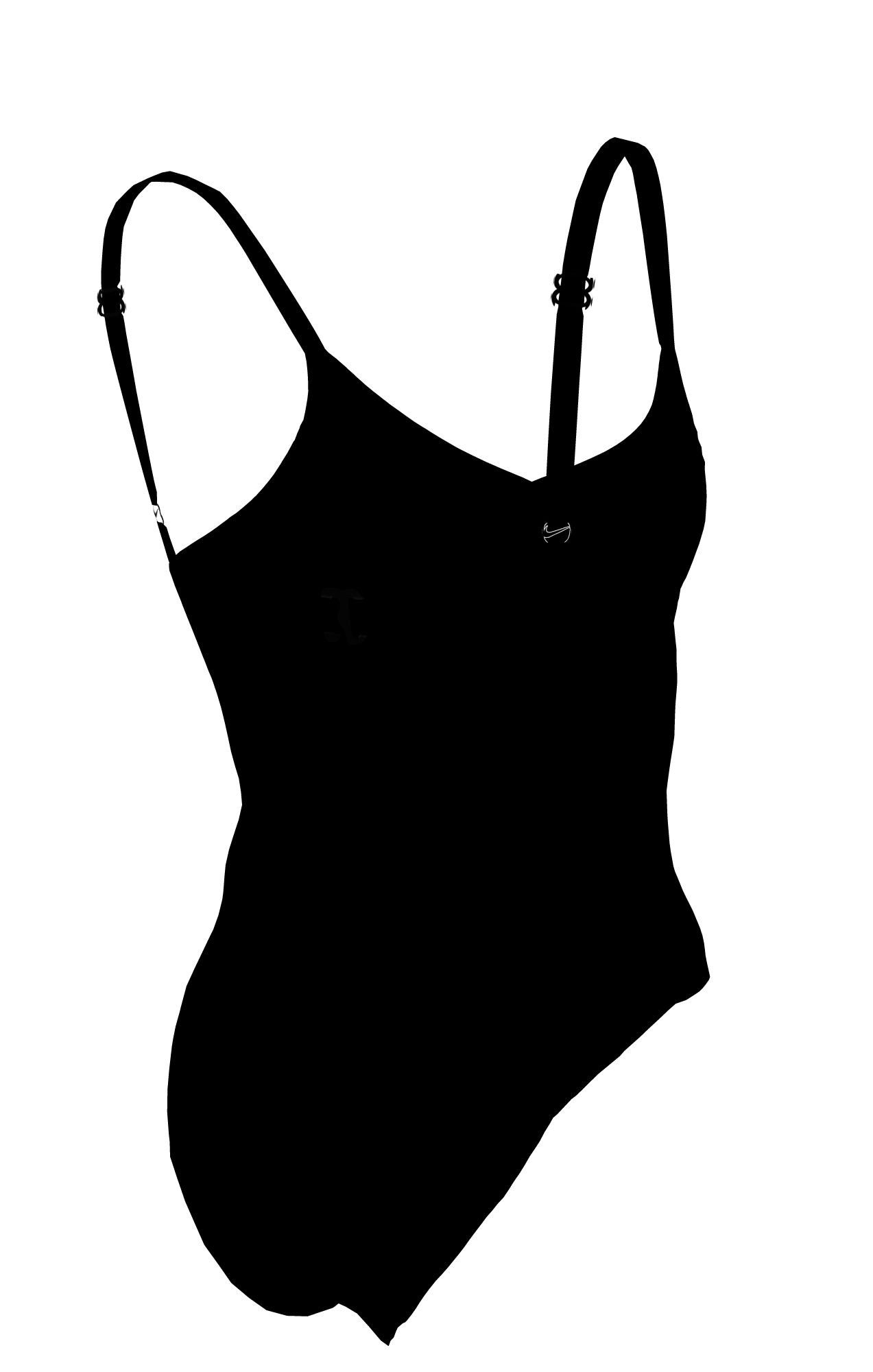 Nike Badeanzug V-NECK ONE PIECE mittlerer Halt, verstellbare Rücken- und Schulterträger