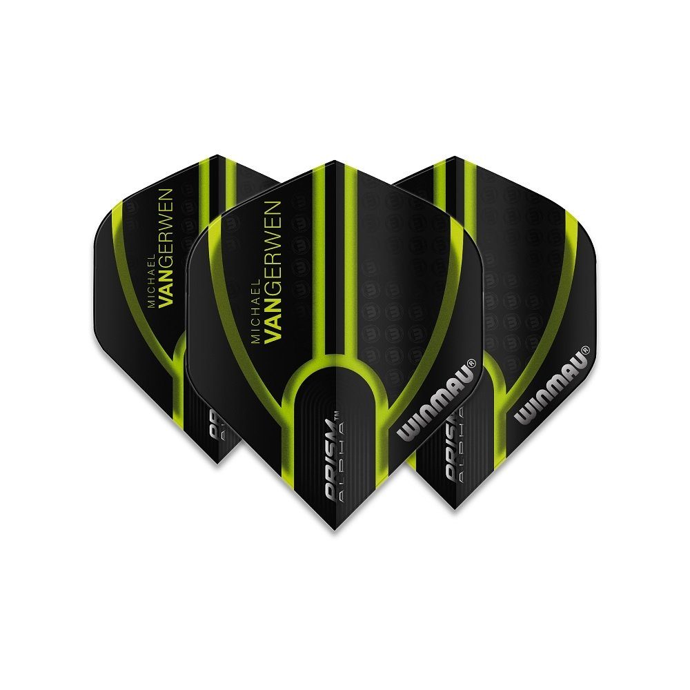 Winmau Dartpfeil Fly-Pack MvG Prism Kollektion 8122, enthält 5 Sets mit je 3 unterschiedlichen Fly-Designs