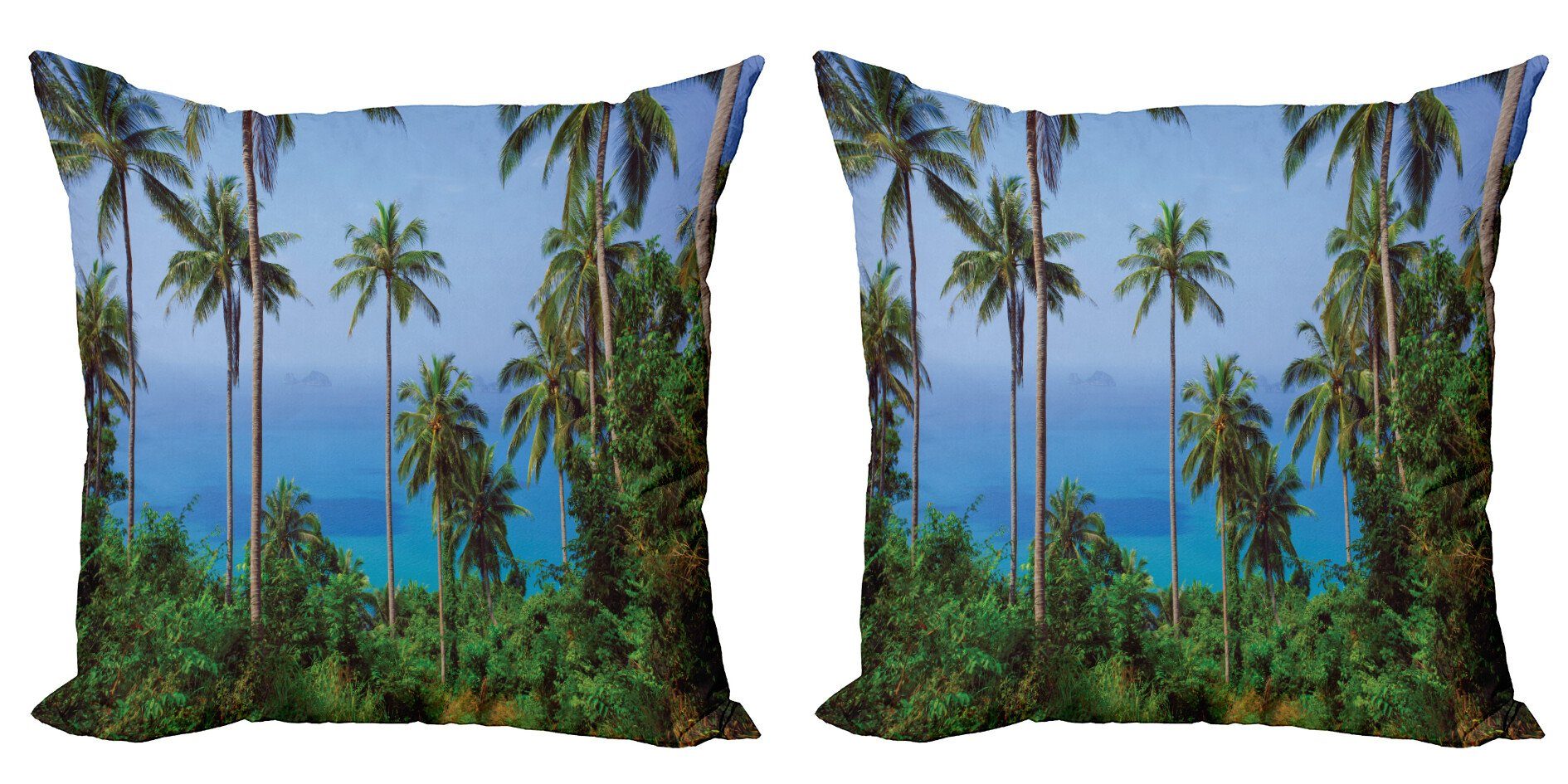 Kissenbezüge Modern Accent Doppelseitiger Digitaldruck, Abakuhaus (2 Stück), Tropisch Ozean Jungle Beauty