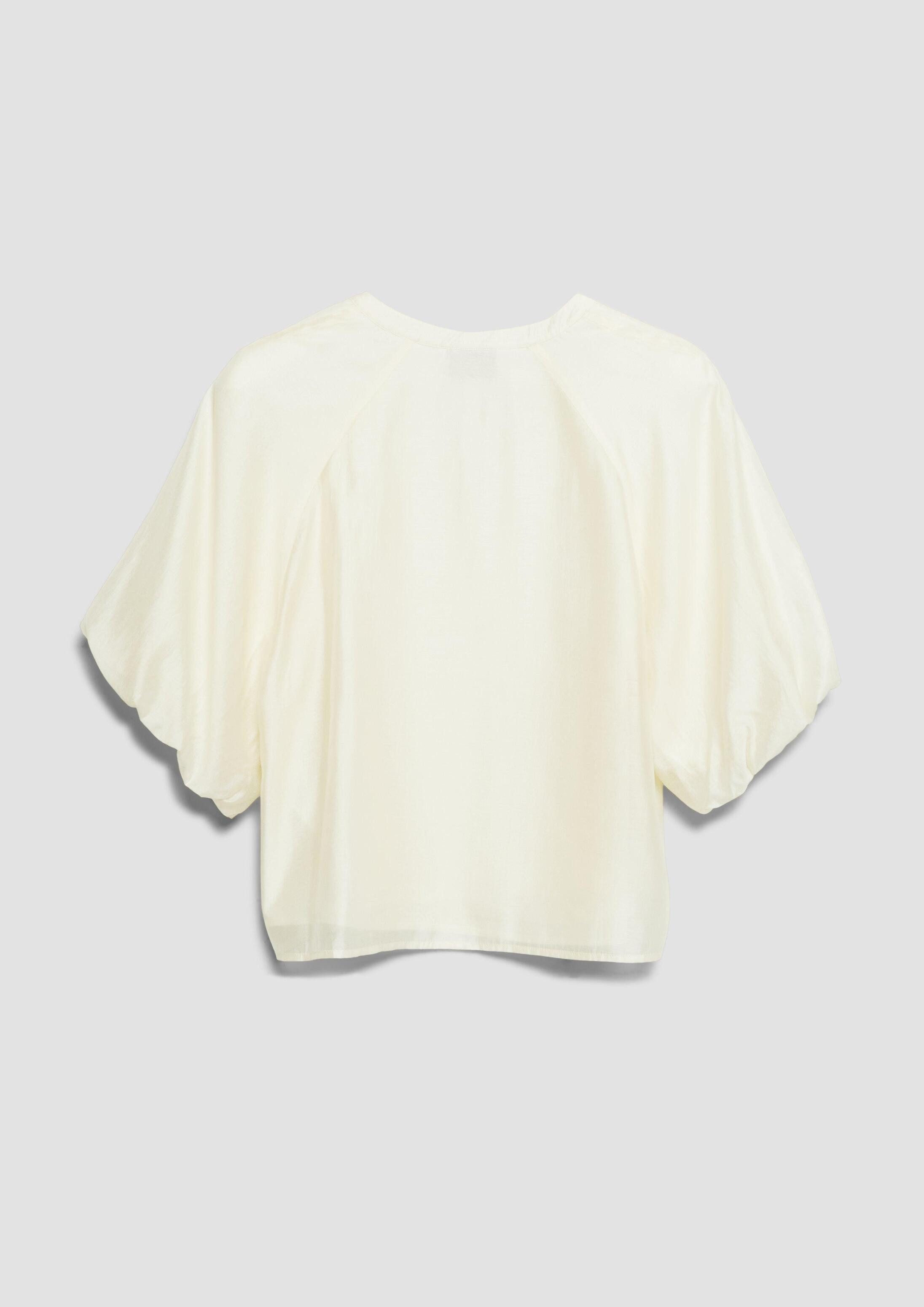 s.Oliver Kurzarmbluse Bluse Viskosemix-Bluse im Loose Fit mit Puffärmeln