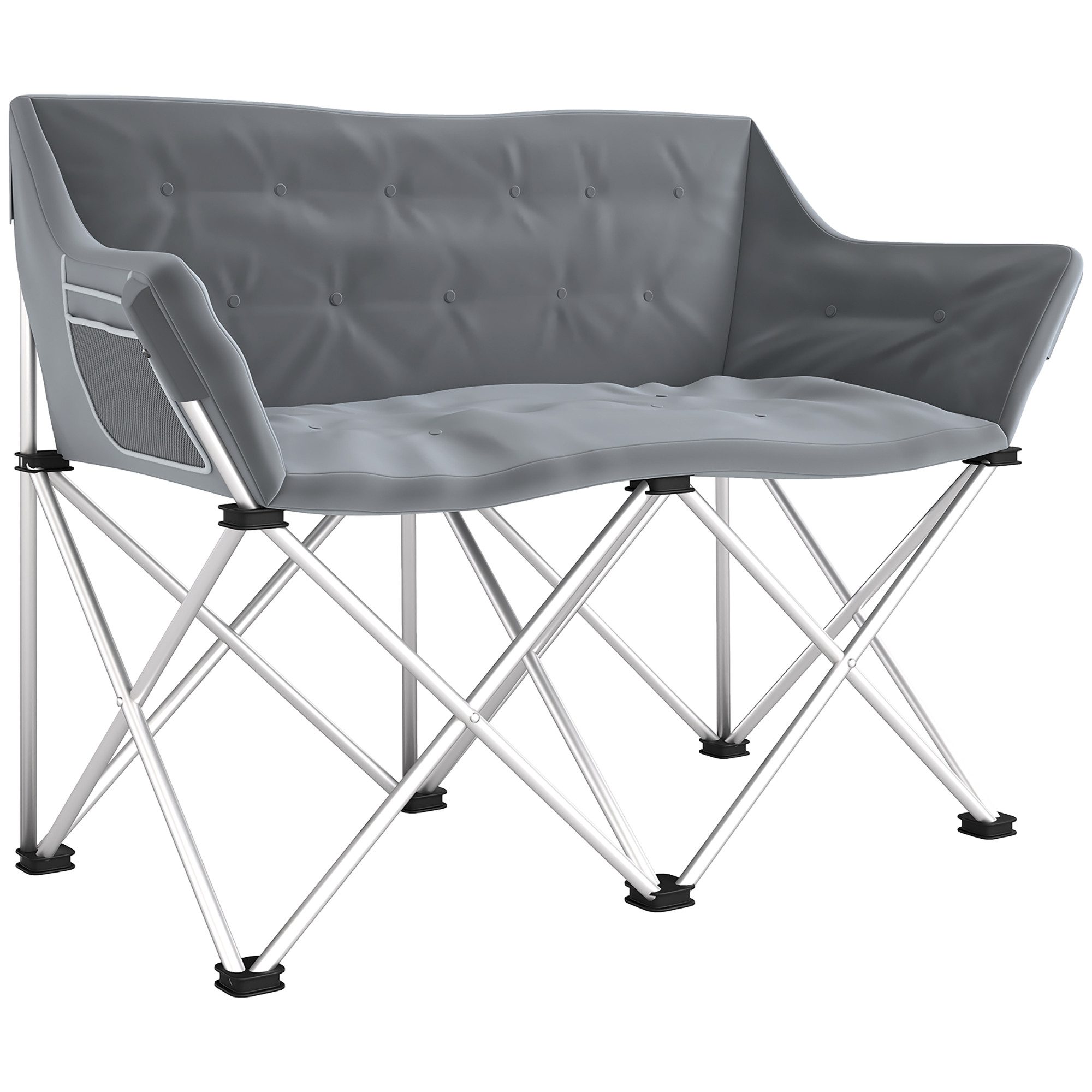 Outsunny Campingstuhl mit Armlehnen, Seitentasche (2 günstig online kaufen