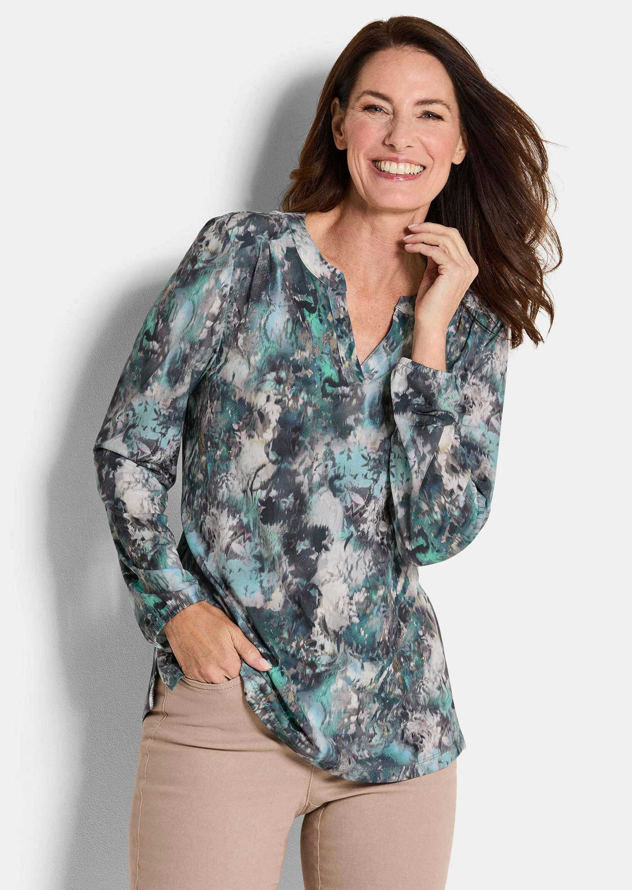 GOLDNER Kurzarmbluse Kurzgröße: Blusenshirt in femininer günstig online kaufen