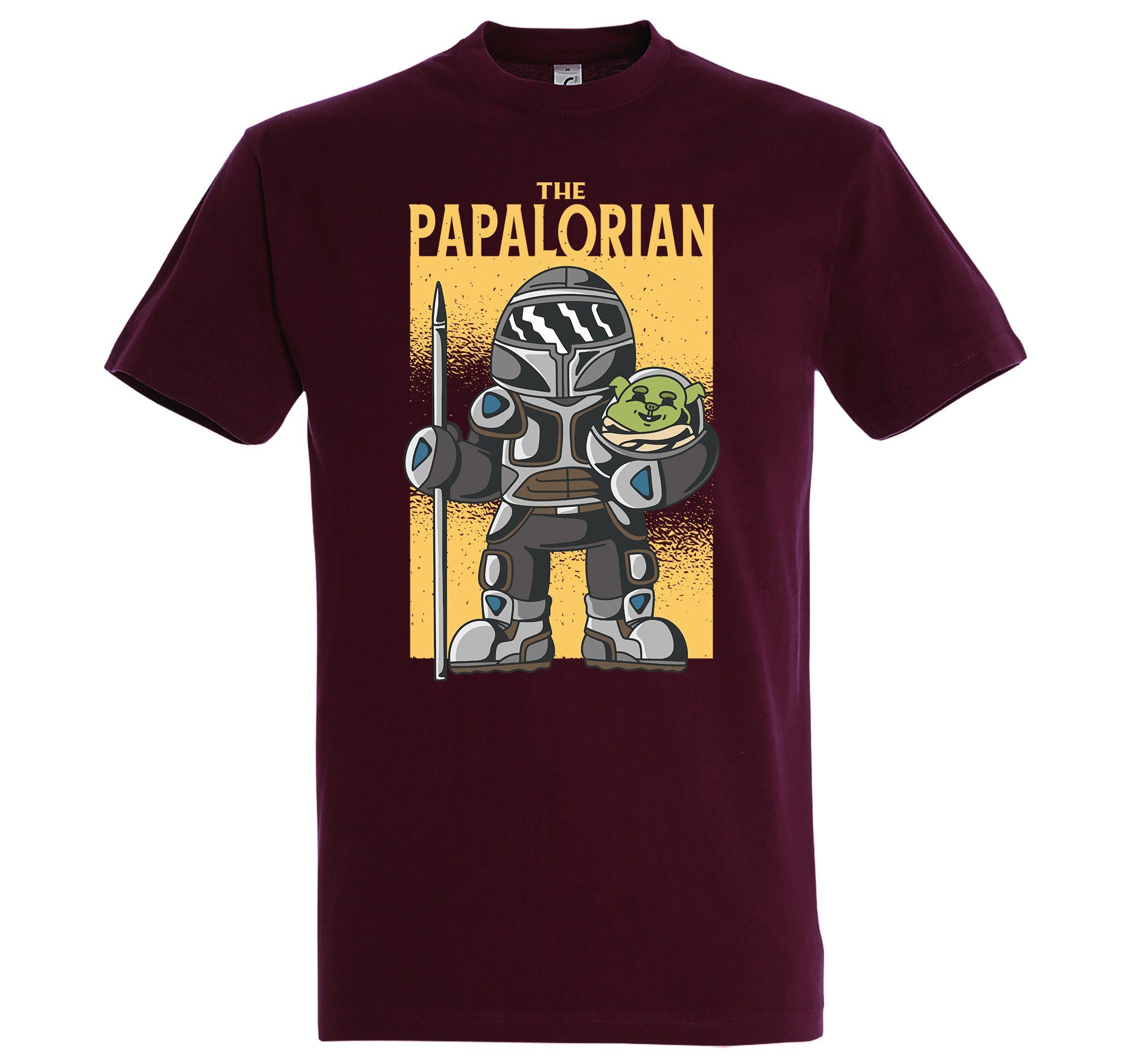 T-Shirt Designz Herren Frontprint Shirt mit Papalorian Burguns Youth trendigem