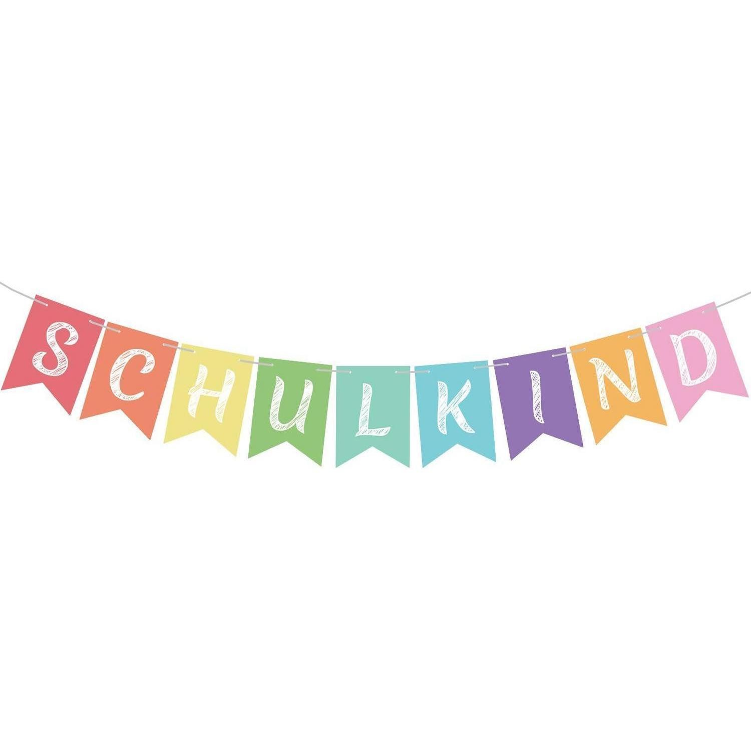 LuxusKollektion Wimpelkette Girlande Schulkind Einschulung Deko Bunt