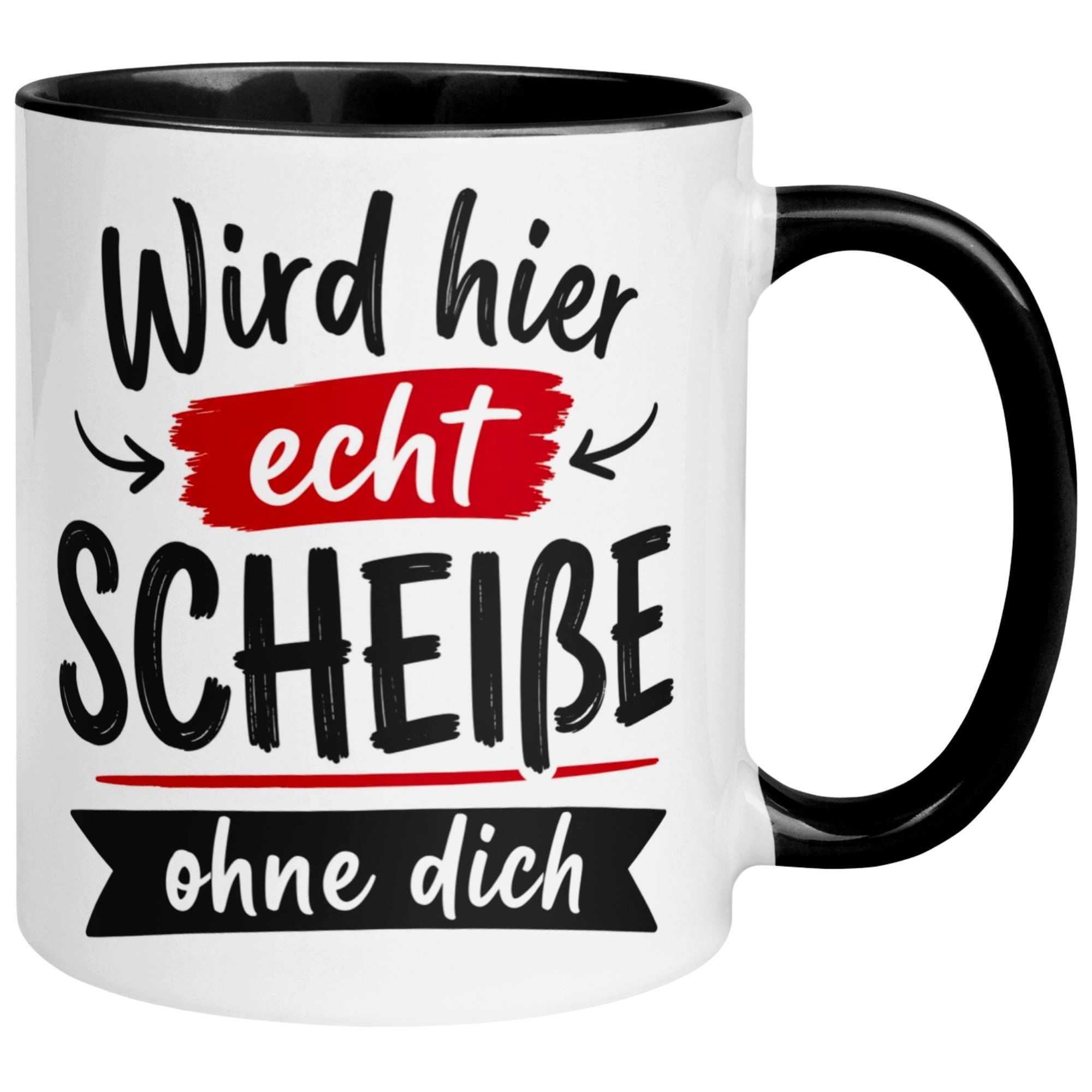 Momentals Tasse Abschiedsgeschenk Kollegen – „Wird hier echt Scheiße ohne dich“, Gratis Versand · Links-&Rechtshänder · Spülmaschinenfest
