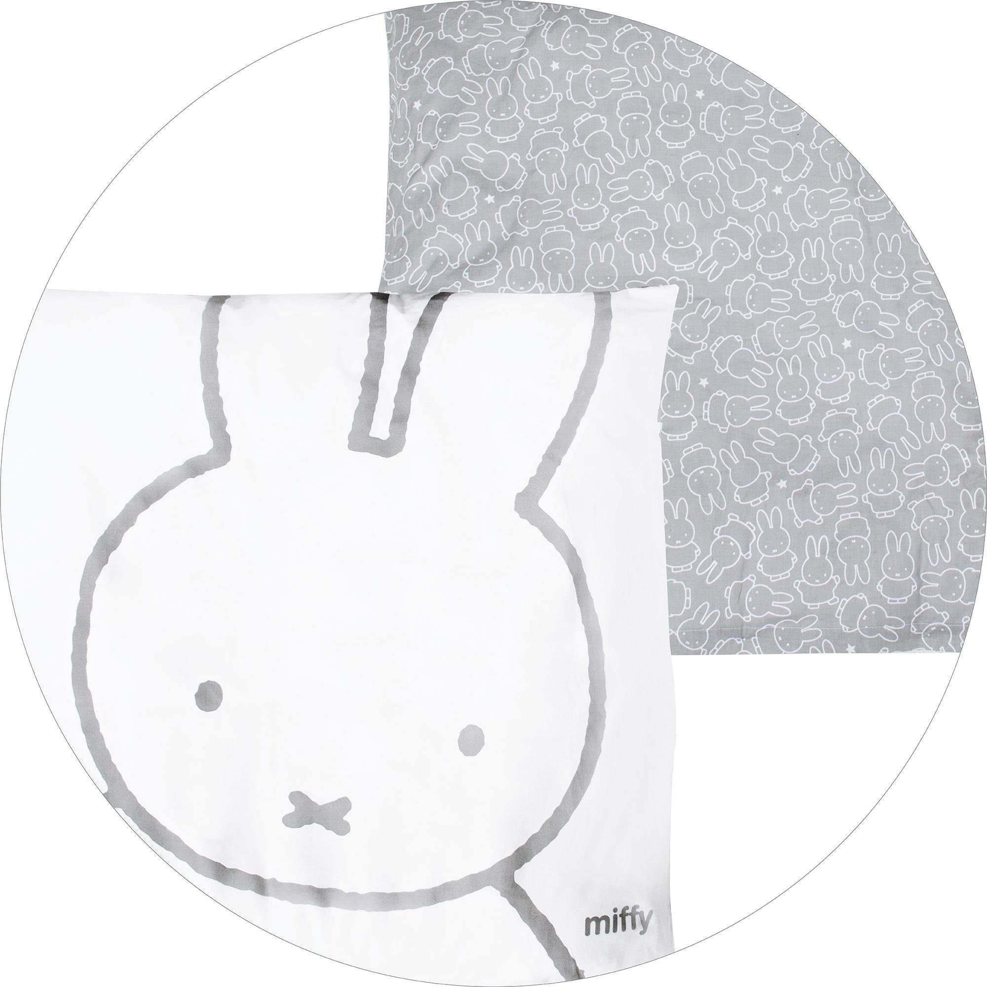 roba® Laufgitter miffy®, weiß, 6-eckig, mit Stoffeinlage und Nestchen