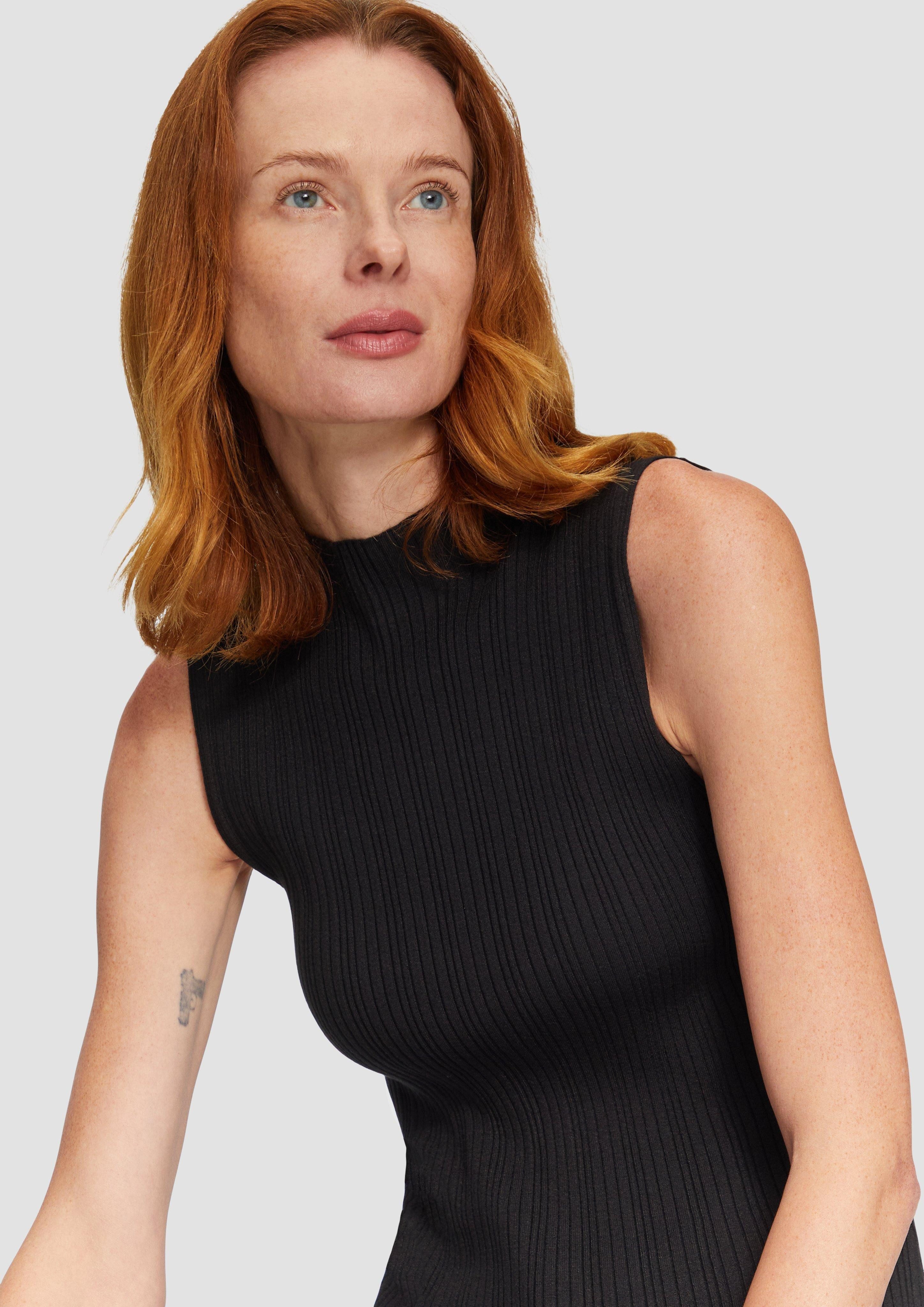 s.Oliver Pullunder Geripptes Stricktop aus Viskosestretch günstig online kaufen