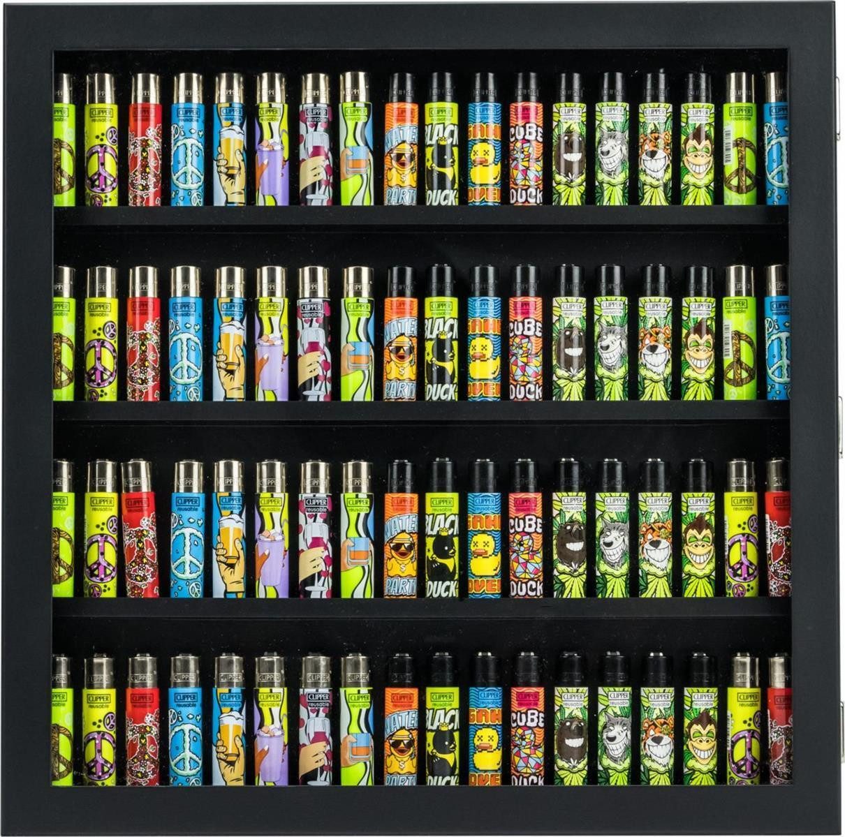 meytrade Vitrine Sammlervitrine für 72 Clipper Feuerzeuge in Holz weiß oder günstig online kaufen