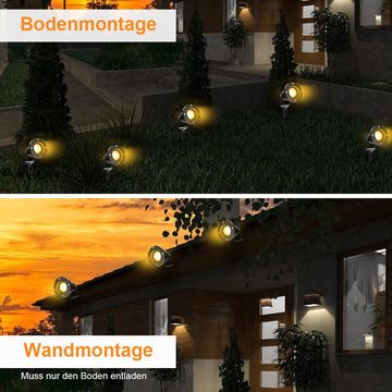 Bettizia Gartenstrahler LED Gartenleuchte mit Erdspieß Außenstrahler 4W Warmweiß