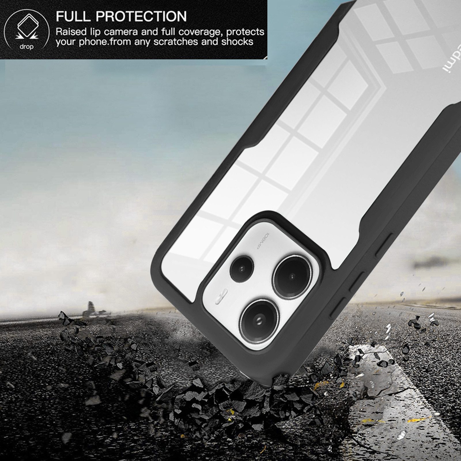 betterfon Handyhülle für Xiaomi Redmi Note 14 4G TPU Schutzcase, 2-teiliges 360 Grad Case mit Rundumschutz und Displayschutz – Bild 4 von 5