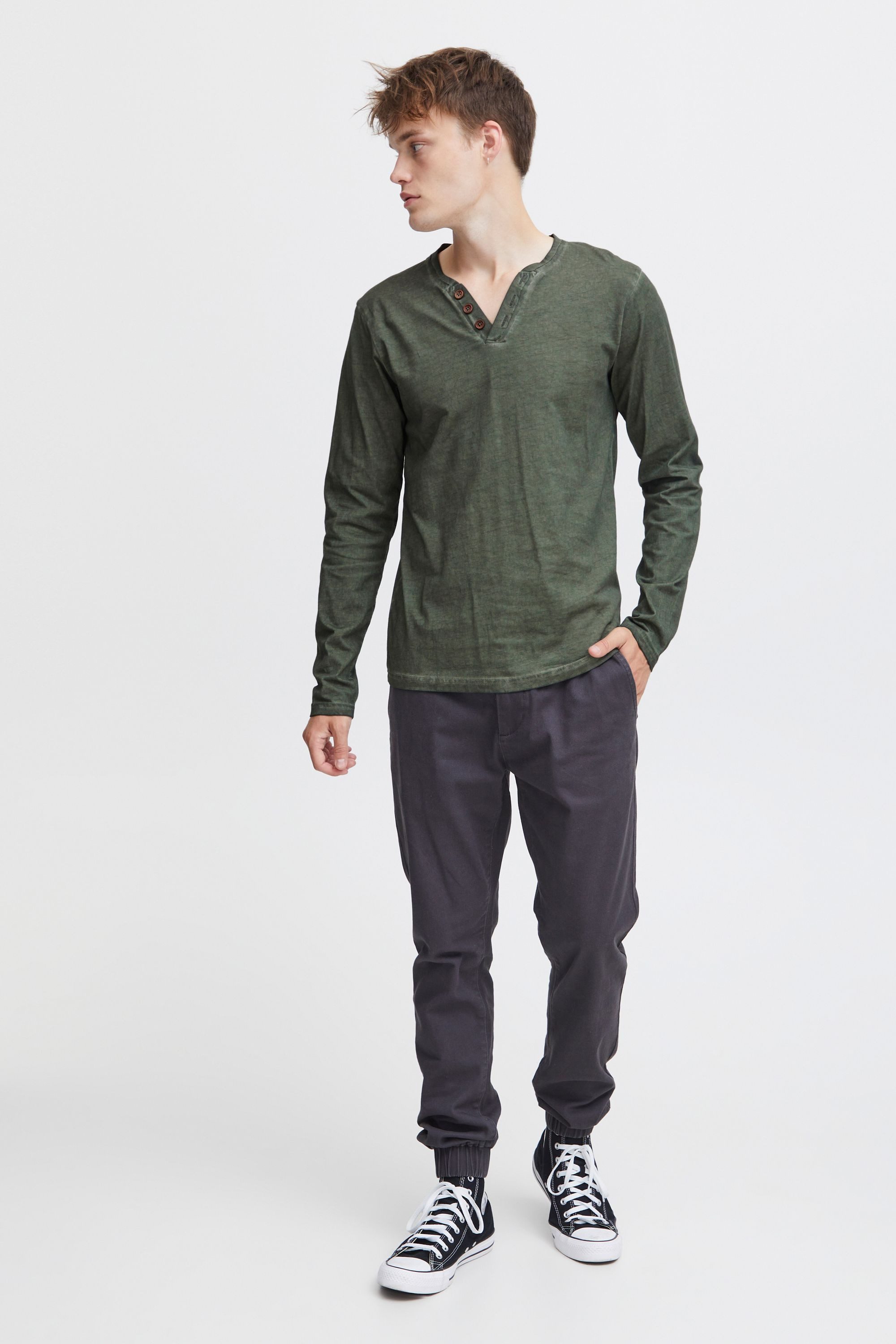 !Solid Langarmshirt SDTinox Langarmshirt mit V-Ausschnitt günstig online kaufen