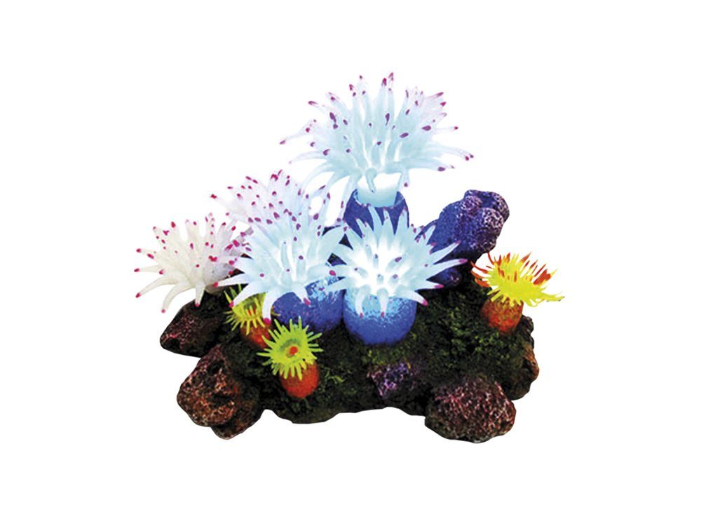 Nobby Aquariendeko Aqua Ornaments "APLYSINA" mit Pflanzen, mit LED, geeignet für Süß- und Seewasseraquarien