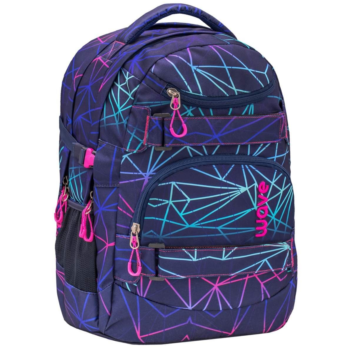 Wave Schulrucksack Infinity, Schultasche, ab 5. Klasse, weiterführende Schule, für Mädchen Stripes purple