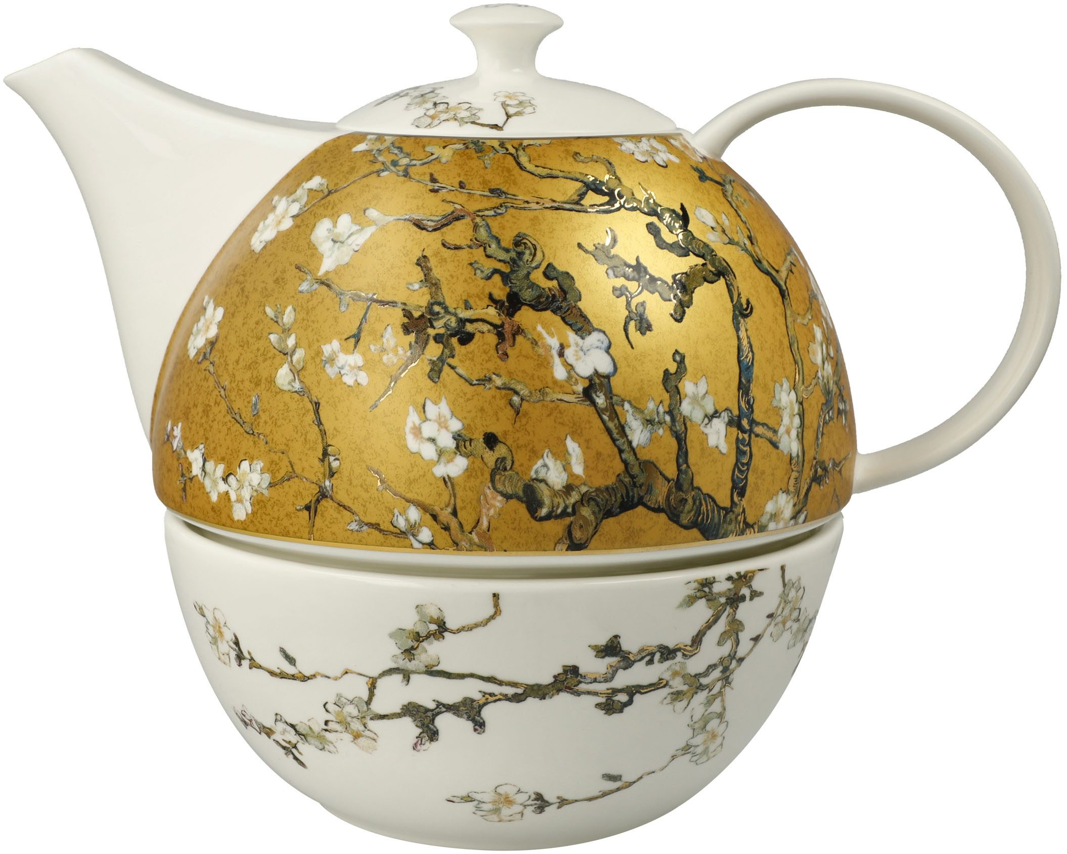 Goebel Kanne Teekanne mit Stövchen Van Gogh- Mandelbaum, (1-St)