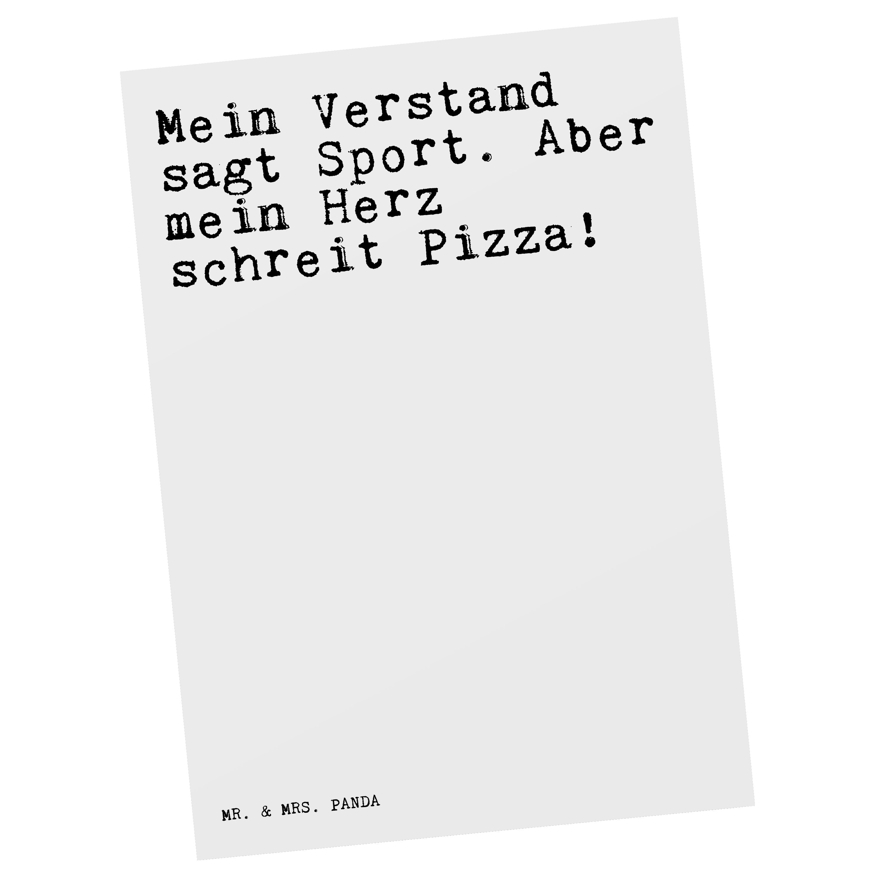 Panda Mein Sport.... Mr. & sagt Ansi Geschenk, Kuchen, Postkarte Verstand - Fitness, Weiß - Mrs.