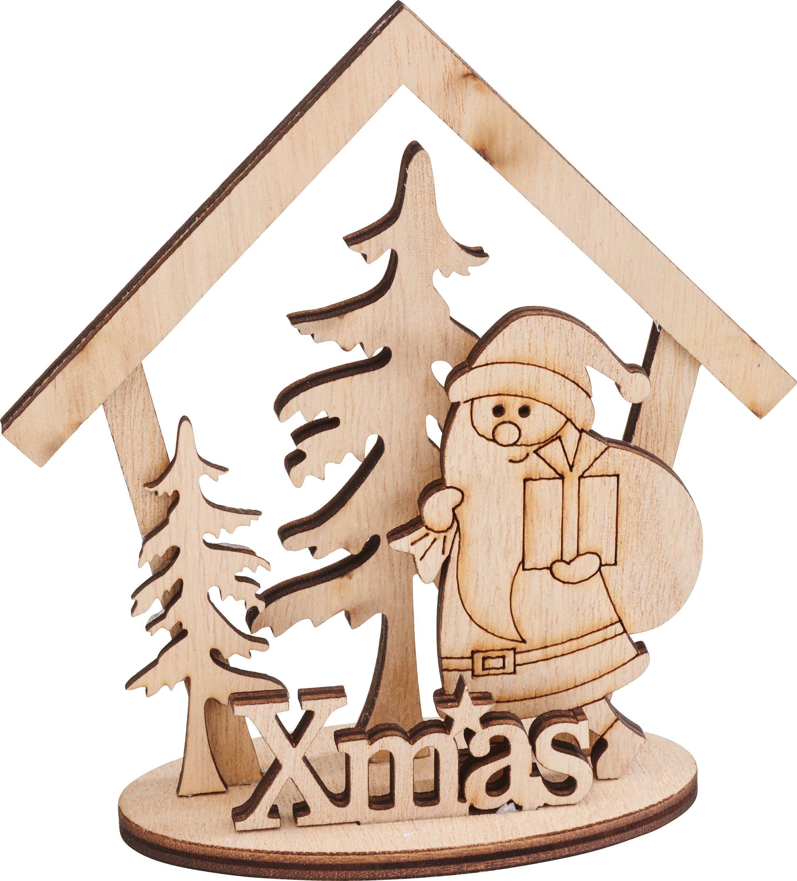 VBS Modellbausatz Holz-Steckmotiv Xmas Bescherung, 7-tlg.