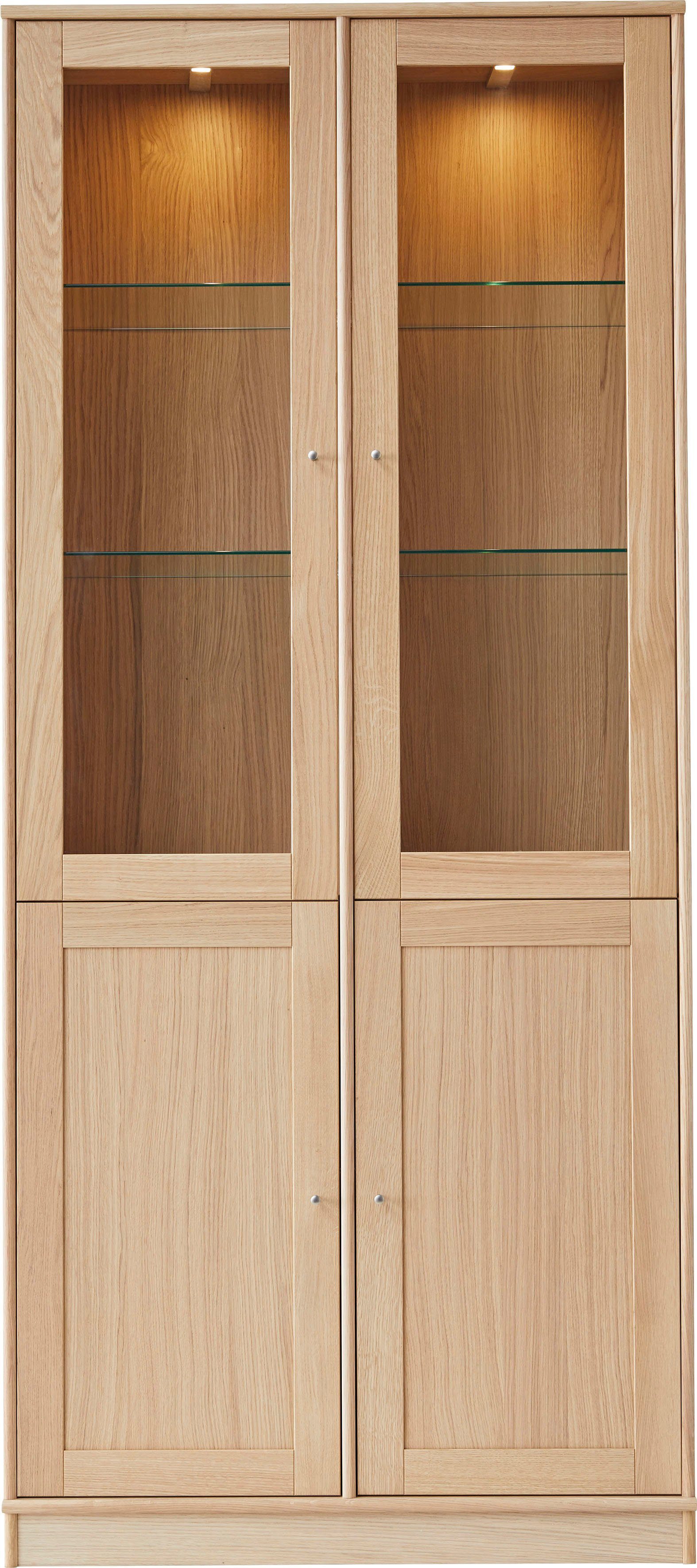 Hammel Furniture TV-Schrank Mistral Glasschrank, Standvitrine Eiche, mit Glas- und Eichetüren, B: 89 cm, anpassungsbar Designmöbel