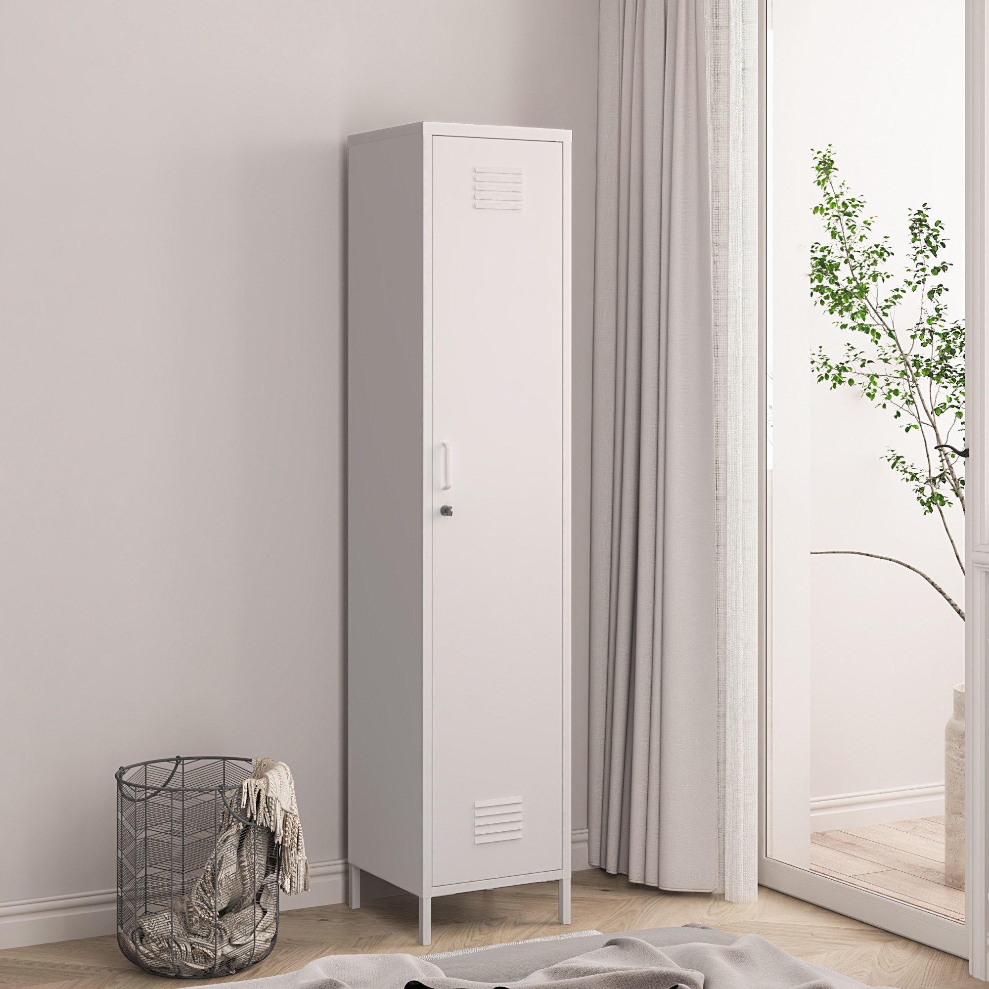 en.casa Kleiderschrank Garderobenschrank »Seinäjoki« 180x38x38 cm günstig online kaufen