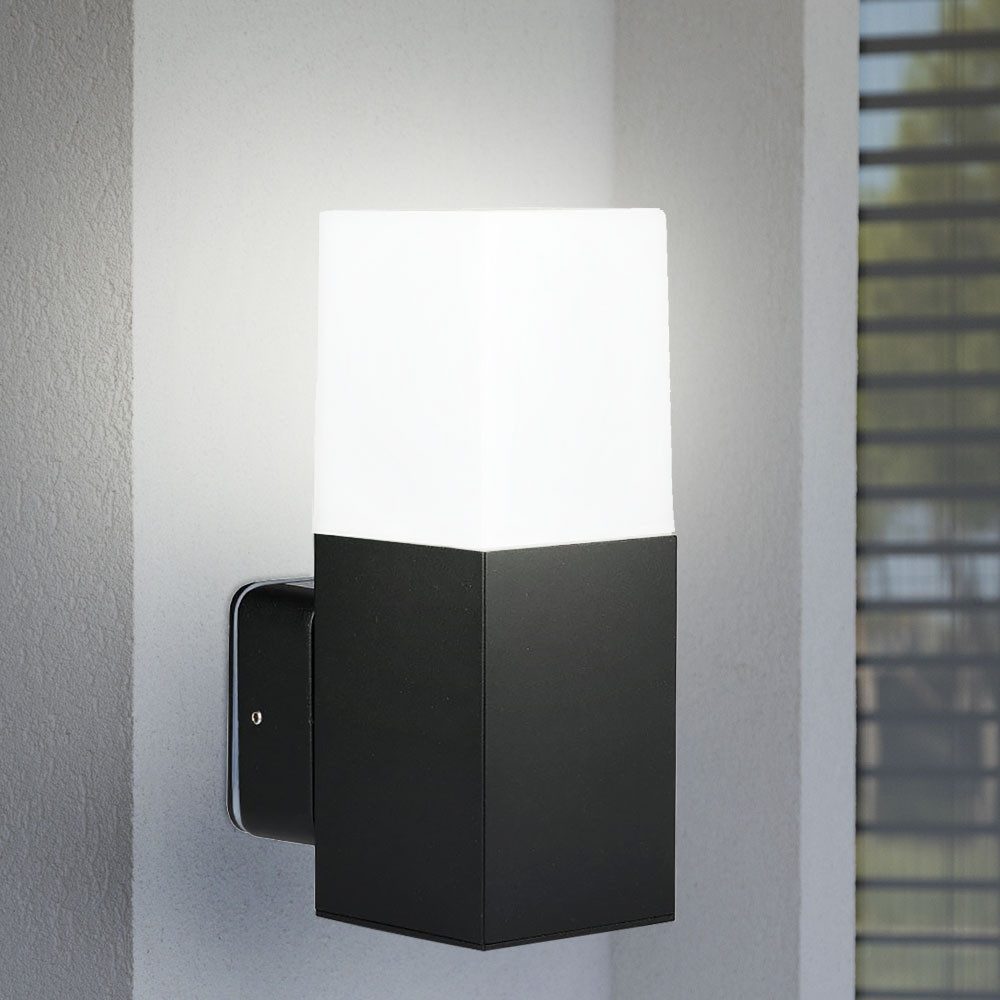 V-TAC LED Außen-Wandleuchte, Leuchtmittel inklusive, Warmweiß, Farbwechsel, Außenleuchte Wandlampe RGB LED Alu schwarz Fernbedienung dimmbar