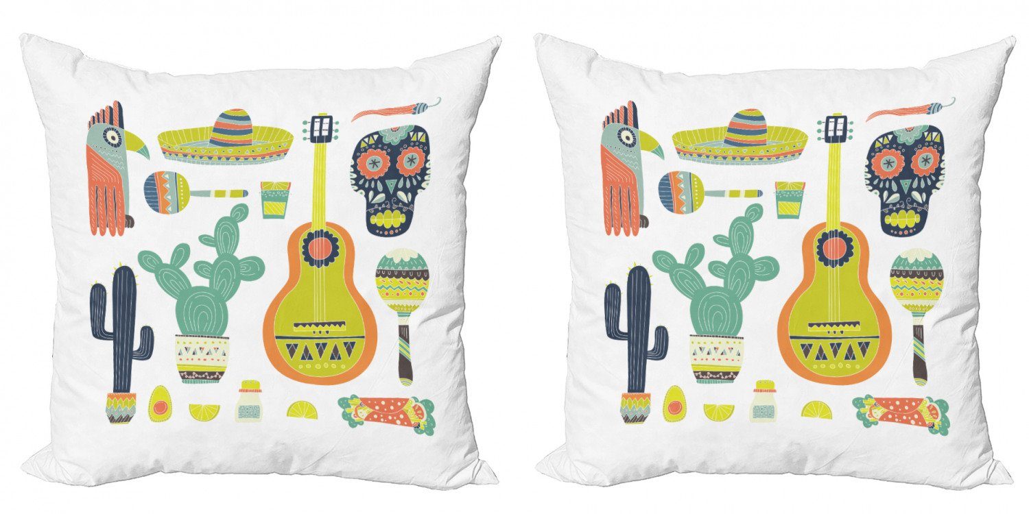 Kissenbezüge Modern Accent Doppelseitiger Digitaldruck, Abakuhaus (2 Stück), Fiesta Mexikanische Motive Taco