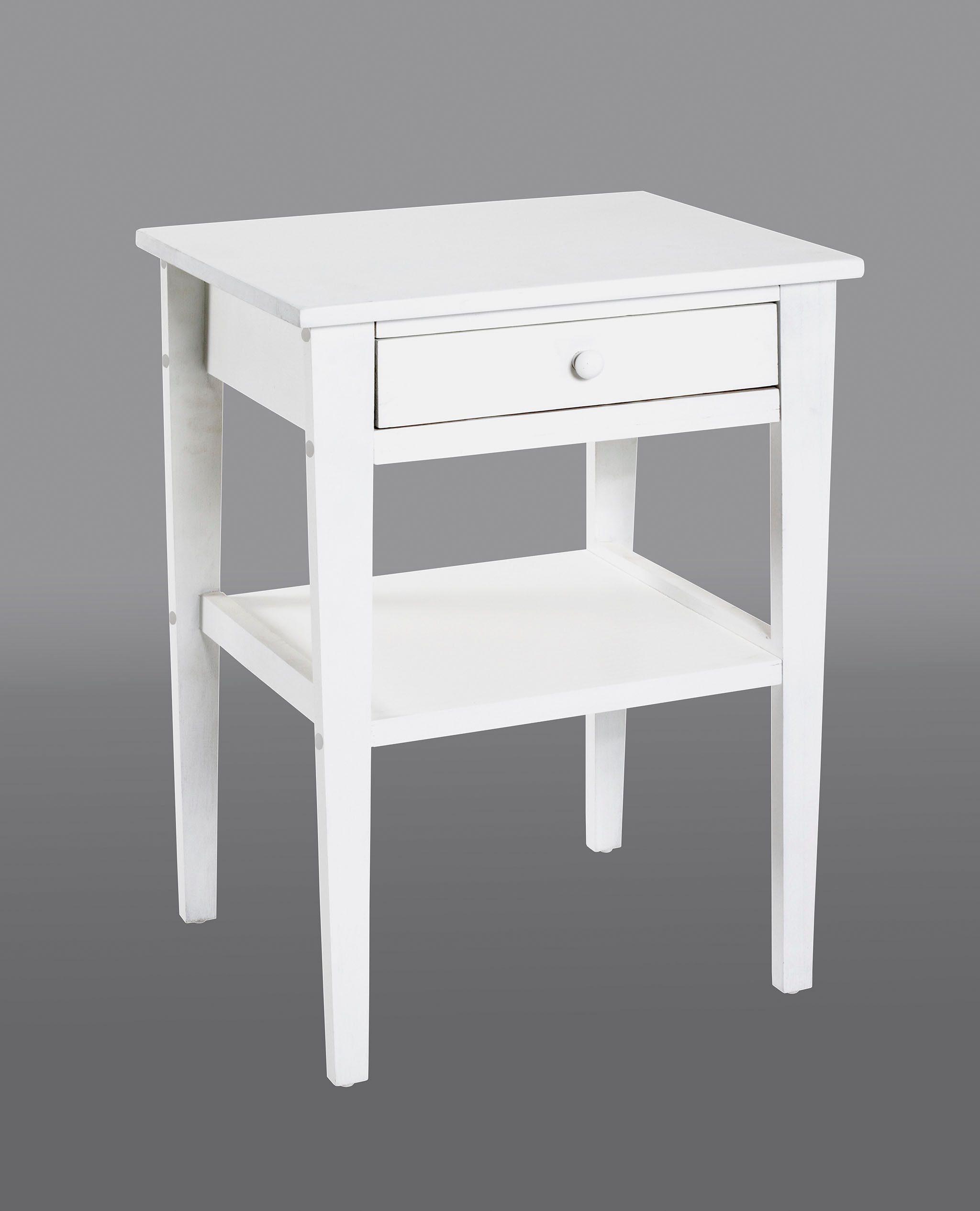 HAKU Beistelltisch Nachtkonsole, Sofatisch, Wohnzimmertisch (1-St), rechteckig - aus MDF Weiß B/T/H 46/35/60 cm