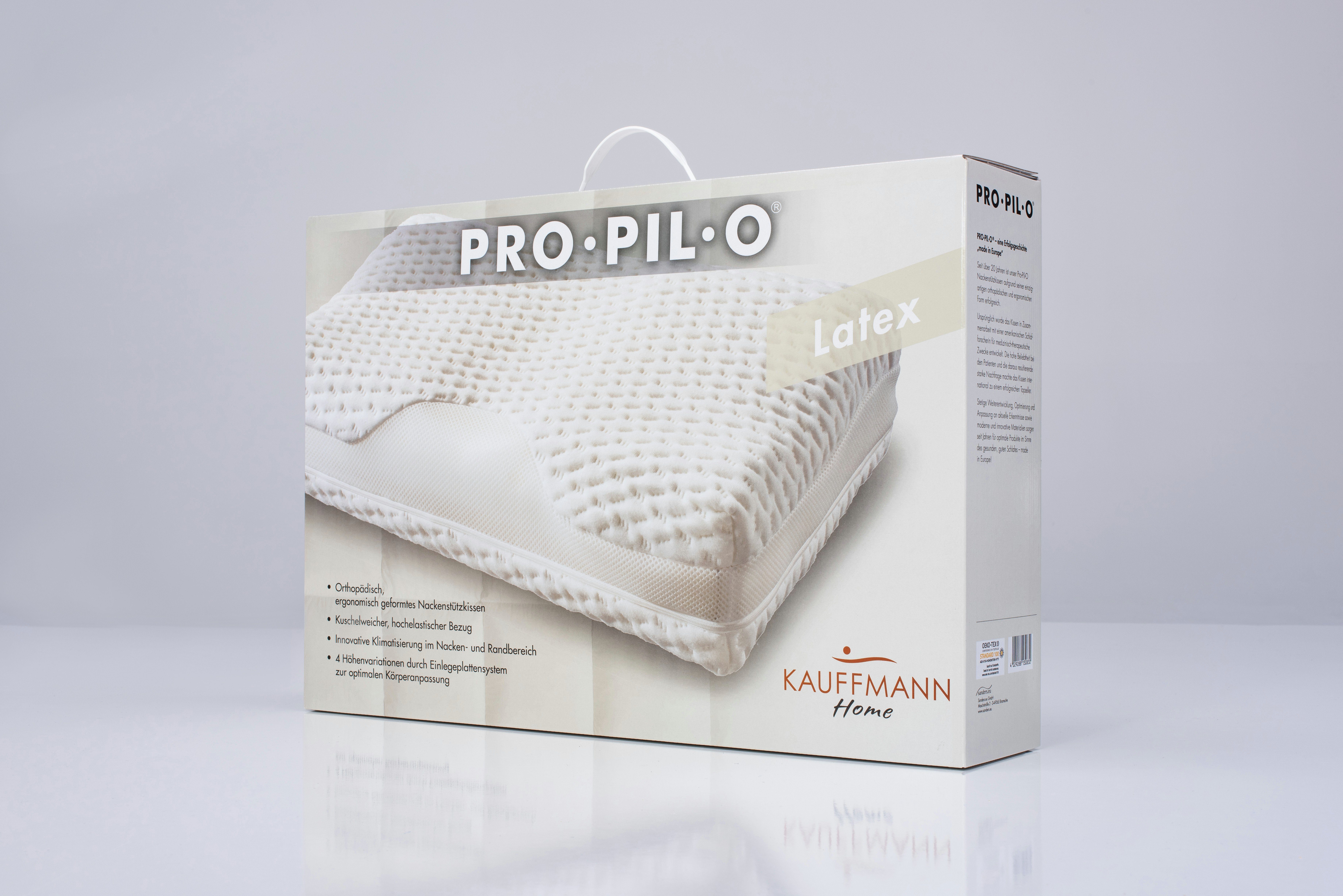 Pro-Pil-O Klimatisierung Seitenschläfer, Nackenstützkissen Rückenschläfer, Sanders optimale Kauffmann, Nackenstützkissen, Füllung: Talalay-Stiftlatex, Latex