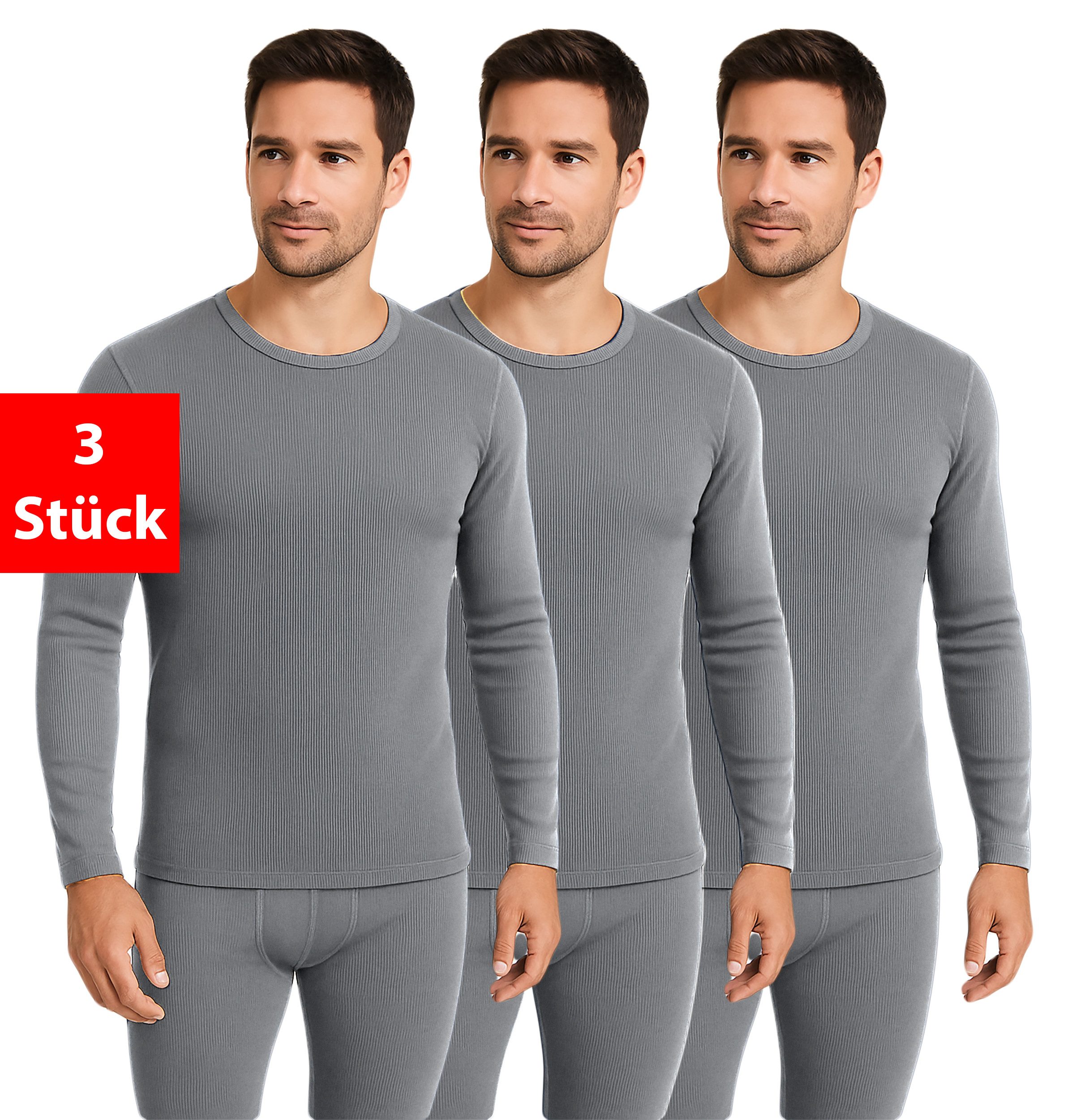 Fashionschmiede Thermounterhemd Thermo Unterhemden Herren 3erPack langarm w günstig online kaufen
