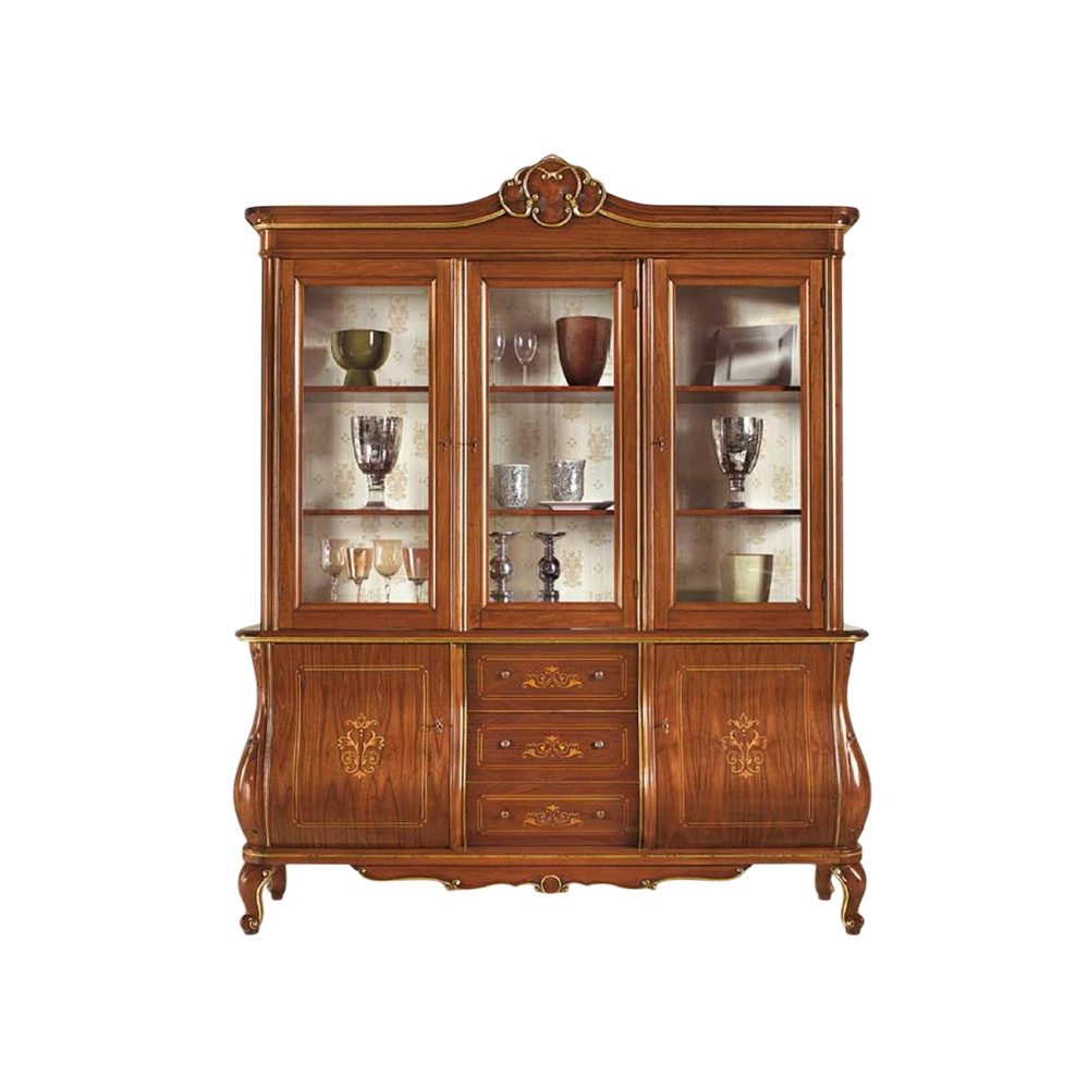 Xlmoebel Anrichte Großer italienischer Мебель-Vitrinenschrank für das Wohnzimmer. (1 St., Vitrine), Hergestellt in Europa