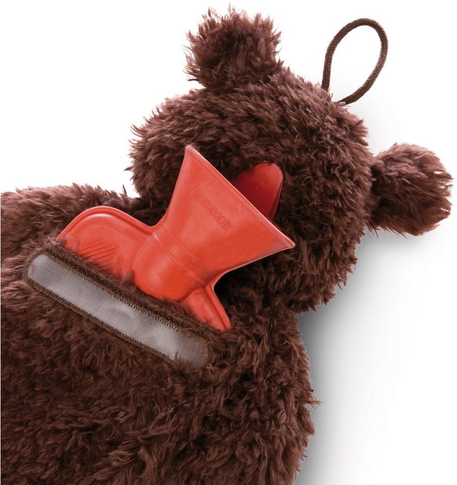 Nici Wärmflasche Classic Bear, Bär kakaobraun, 350 ml, 2in1 - Kuscheltier &  Wärmflasche in Einem; enthält recyceltes Material, Inklusive  herausnehmbarer Wärmflasche aus thermoplastischem Gummi