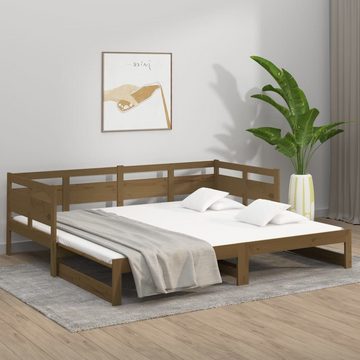 vidaXL Bett Tagesbett Ausziehbar Honigbraun Massivholz Kiefer 2x(80x200) cm