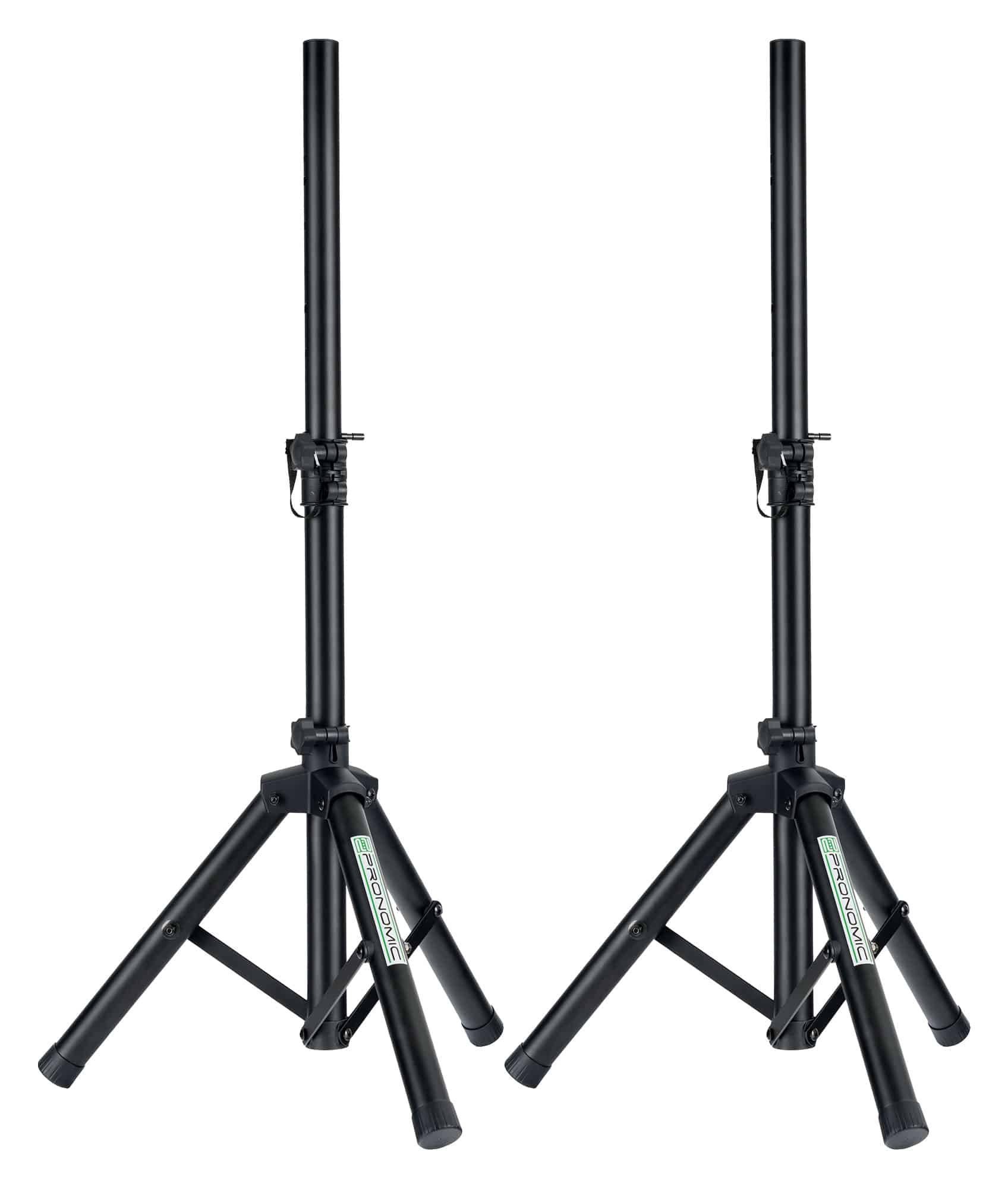 Pronomic Lautsprecherständer Paar Boxenstative - Niedriger Monitor-Ständer aus Stahl, (bis 0 Zoll, Höhenverstellbar, 2-tlg., Belastbarkeit bis 50 kg, Ideal für Linienstrahler, Akustik-Verstärker)