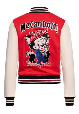 QueenKerosin Collegejacke We Can Do It! mit plakativer Vintage-Stickerei