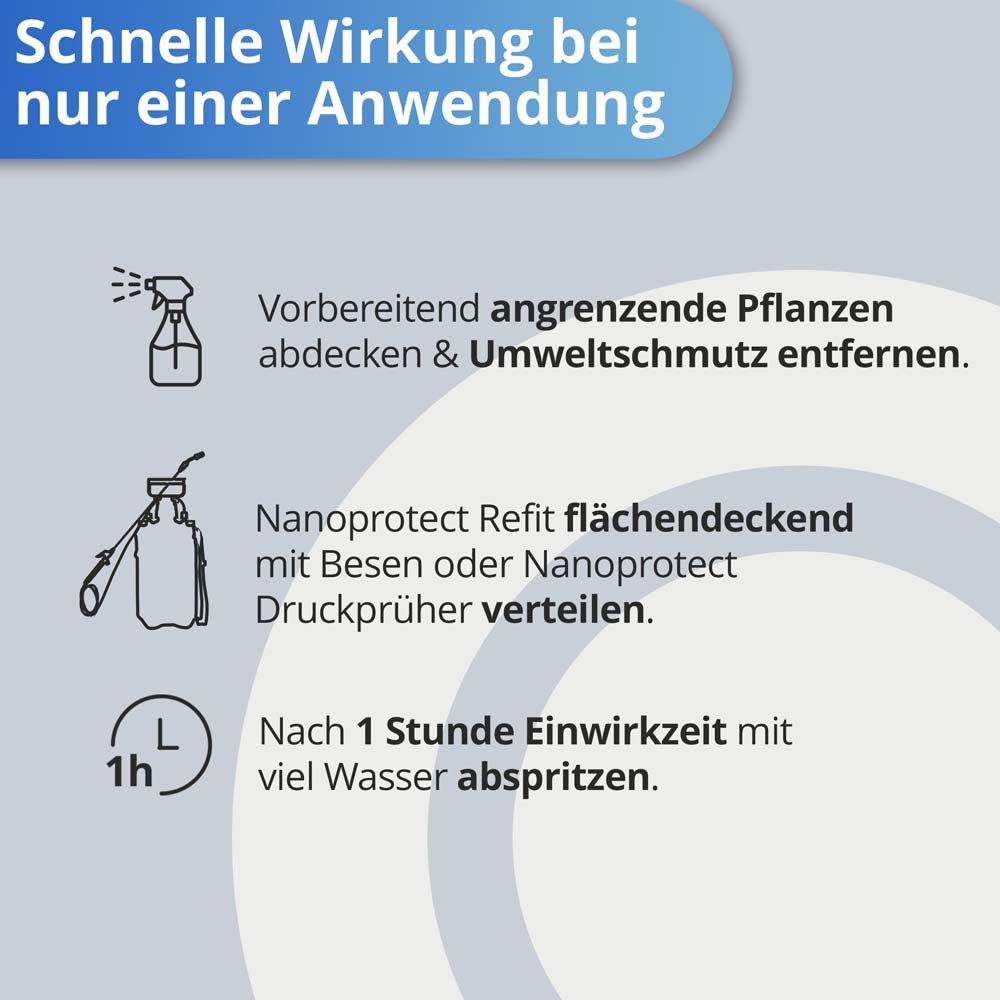 Nanoprotect Refit Holzreiniger (1 Liter für ca. 5-6m² Entgrauer für unbehandelte und offenporige Hölzer)