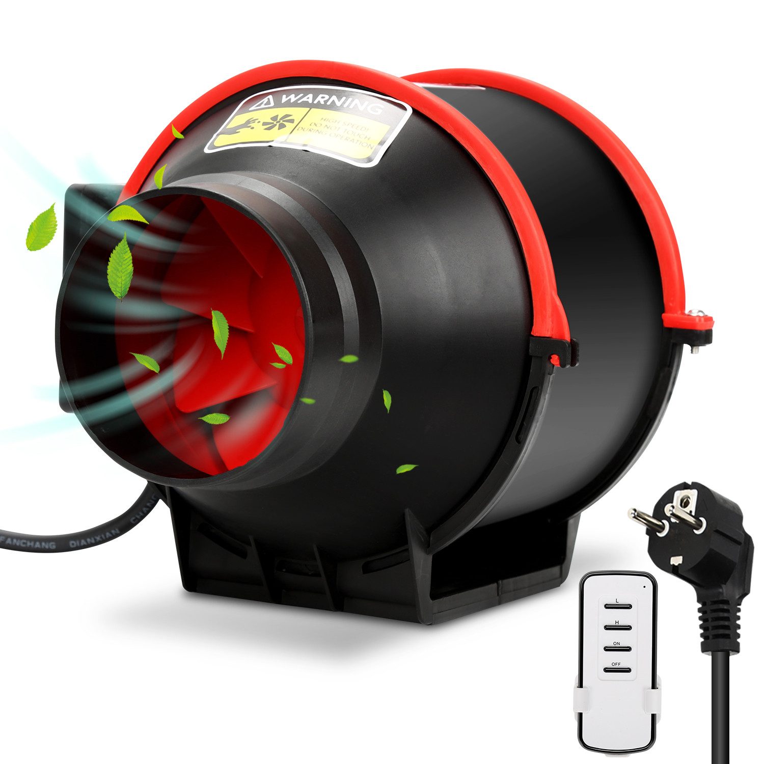 Clanmacy Wandventilator Rohrventilator Ø10cm Rauchabzug mit Fernbedienung 2 günstig online kaufen