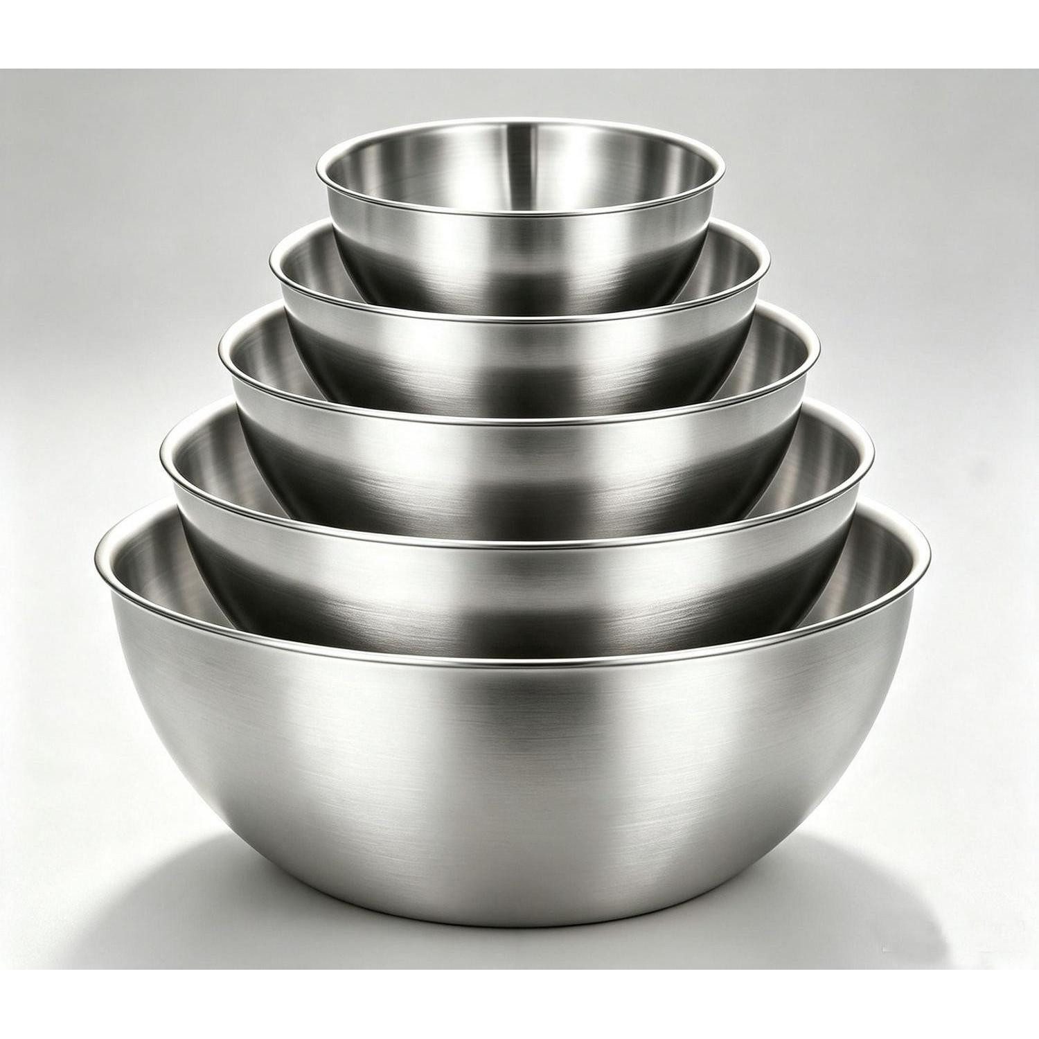 LuxusKollektion Salatschüssel Rührschüssel Set 5er Edelstahl 16,8-28cm, (5-tlg)