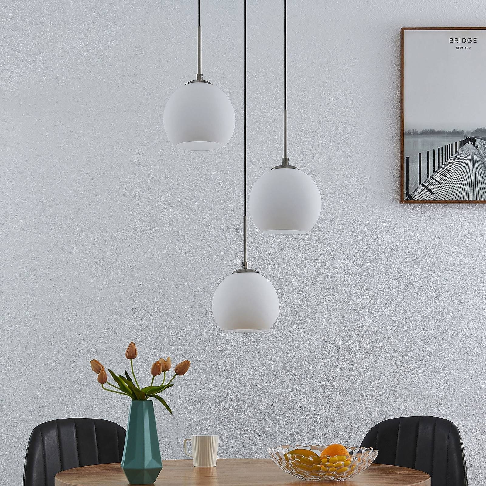 Lindby Hängeleuchte Jurian, Metall, Weiß IP20, 3 x 15 W LED