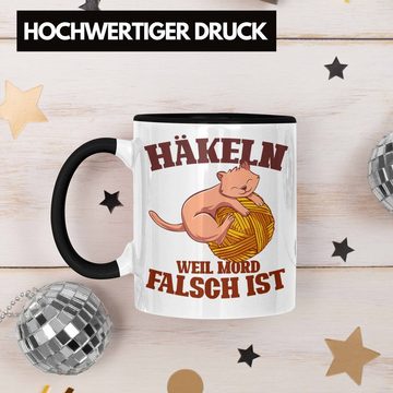 Trendation Tasse Lustige Strick Häkel-Tasse Geschenk Stricken Häkeln